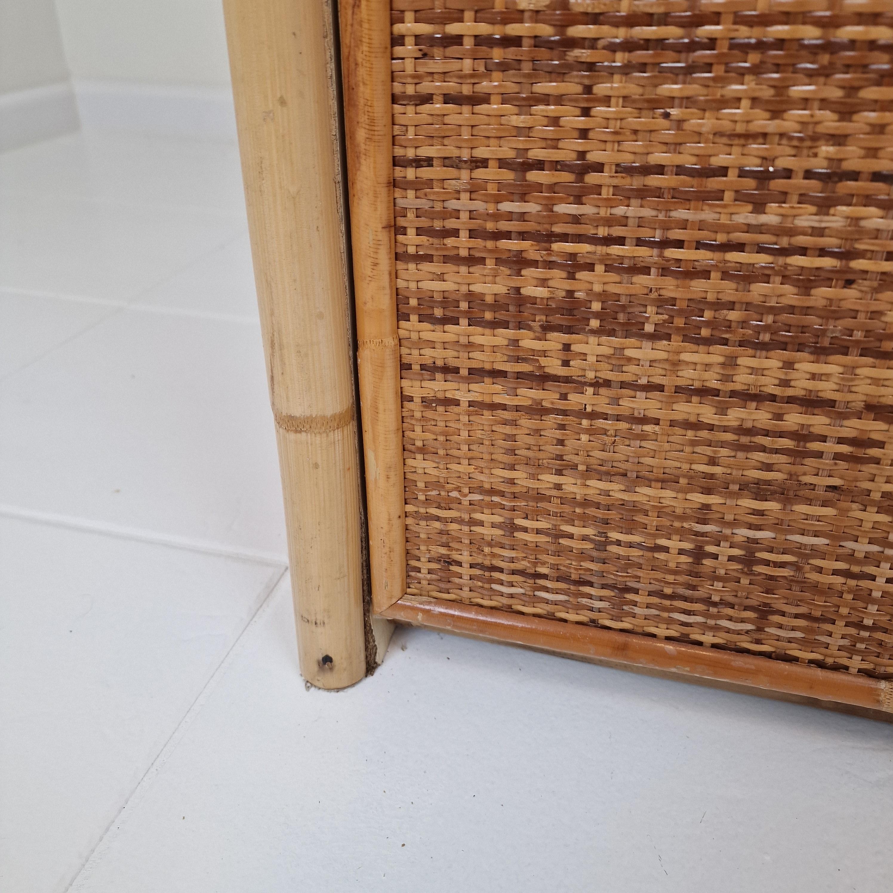 Italian Bamboo and Rattan Chest of Drawers or Credenza, 1980s For Sale 9