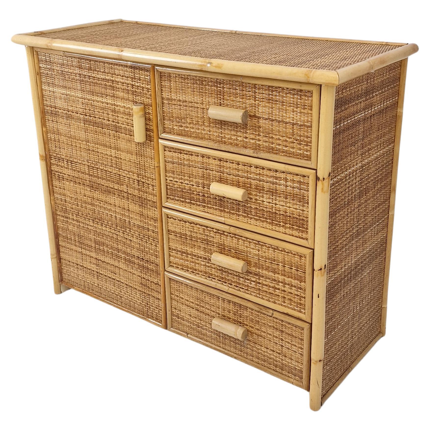 Italienische Kommode oder Anrichte aus Bambus und Rattan, 1980er-Jahre