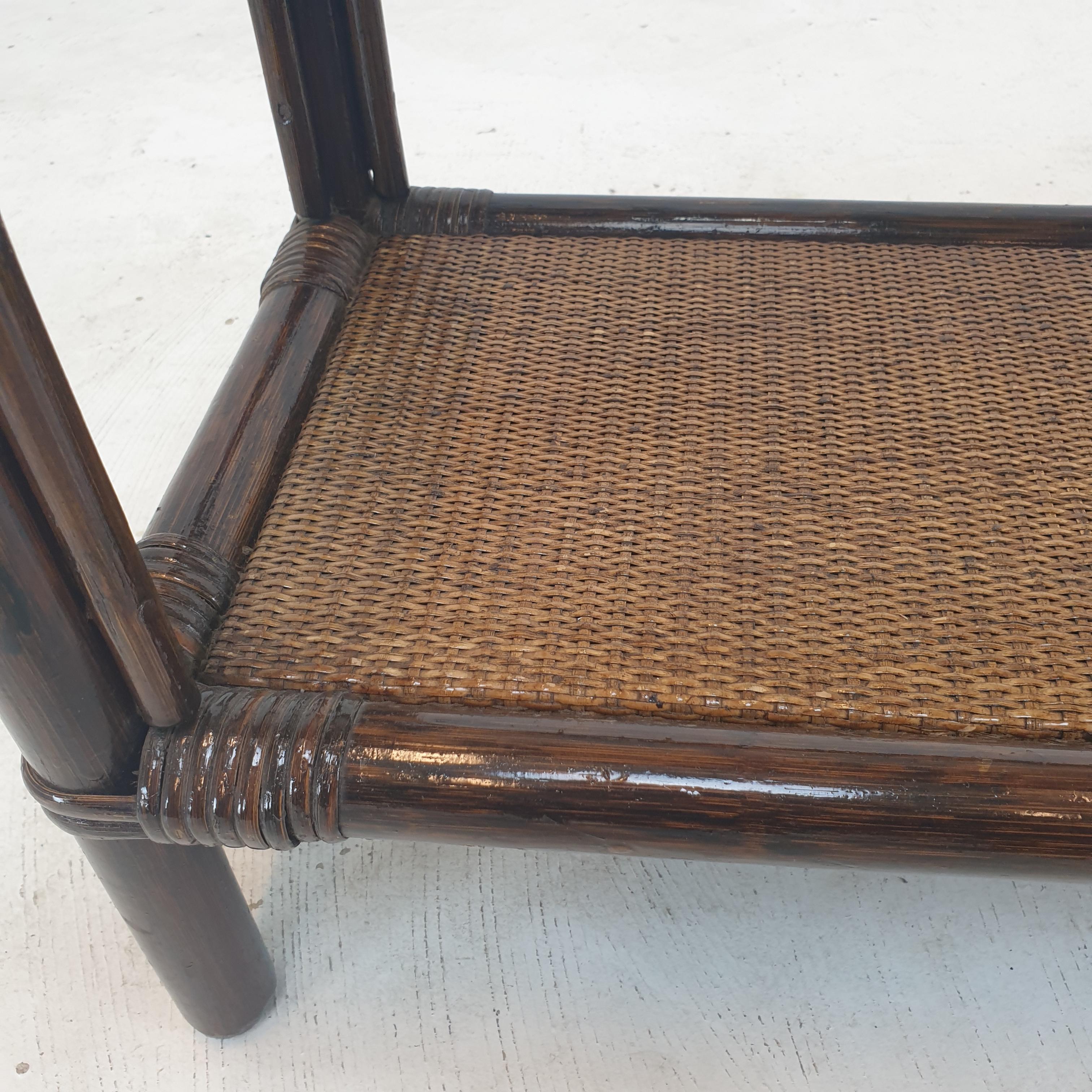Italian Bamboo and Rattan Coffee Table, 1980s For Sale 10