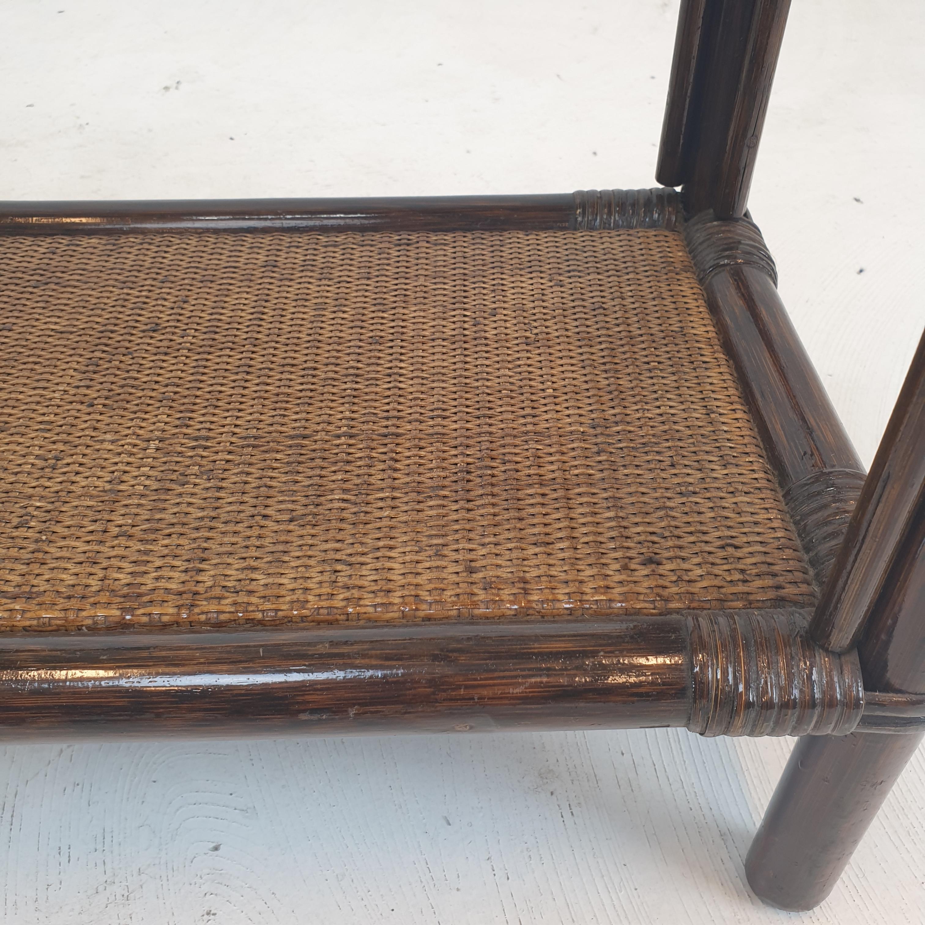 Italian Bamboo and Rattan Coffee Table, 1980s For Sale 11
