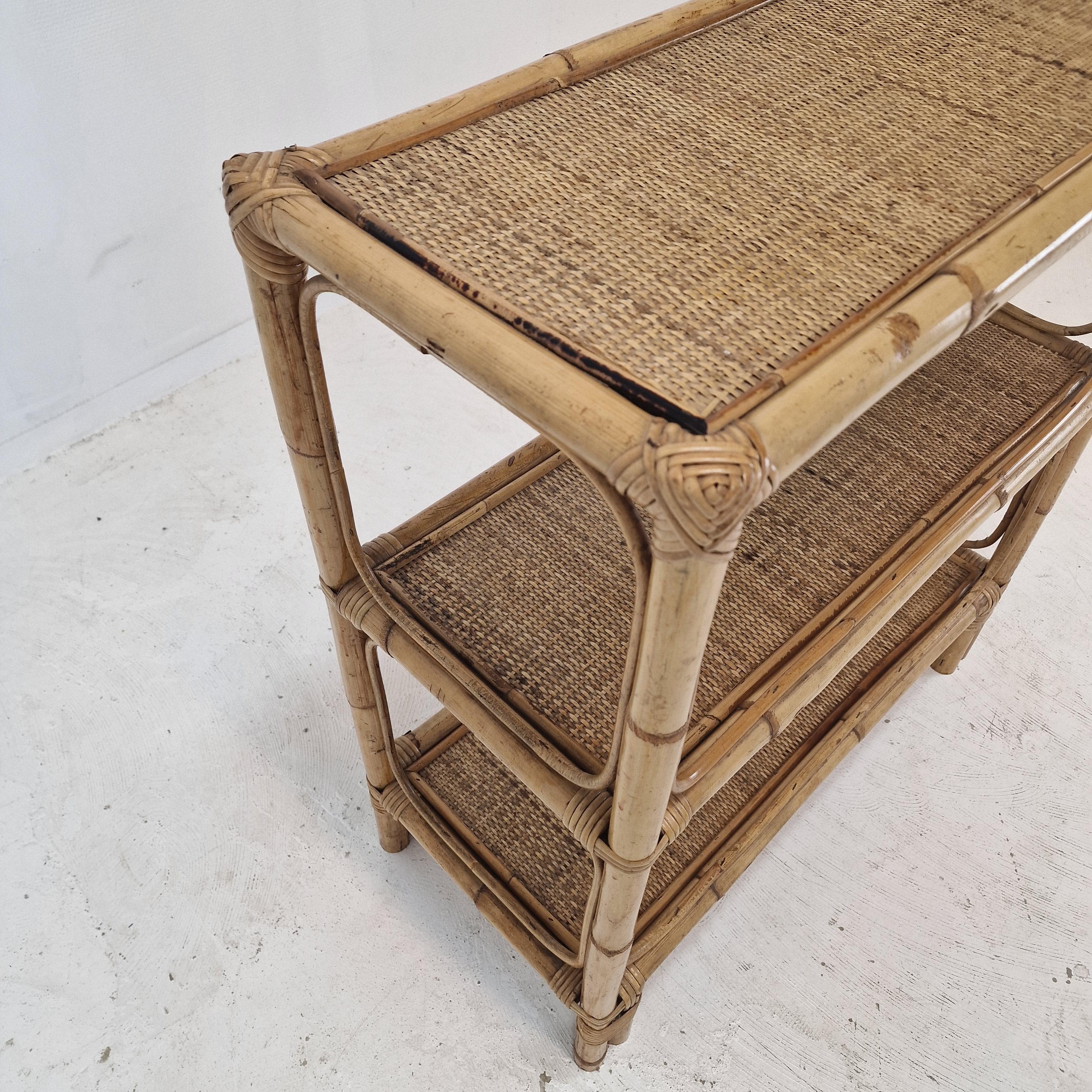 Italian Bamboo and Rattan Credenza, 1970s For Sale 9
