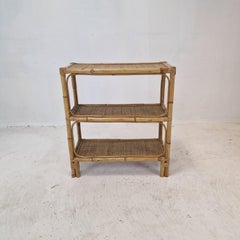 Credenza italiana in bambù e rattan, anni '70