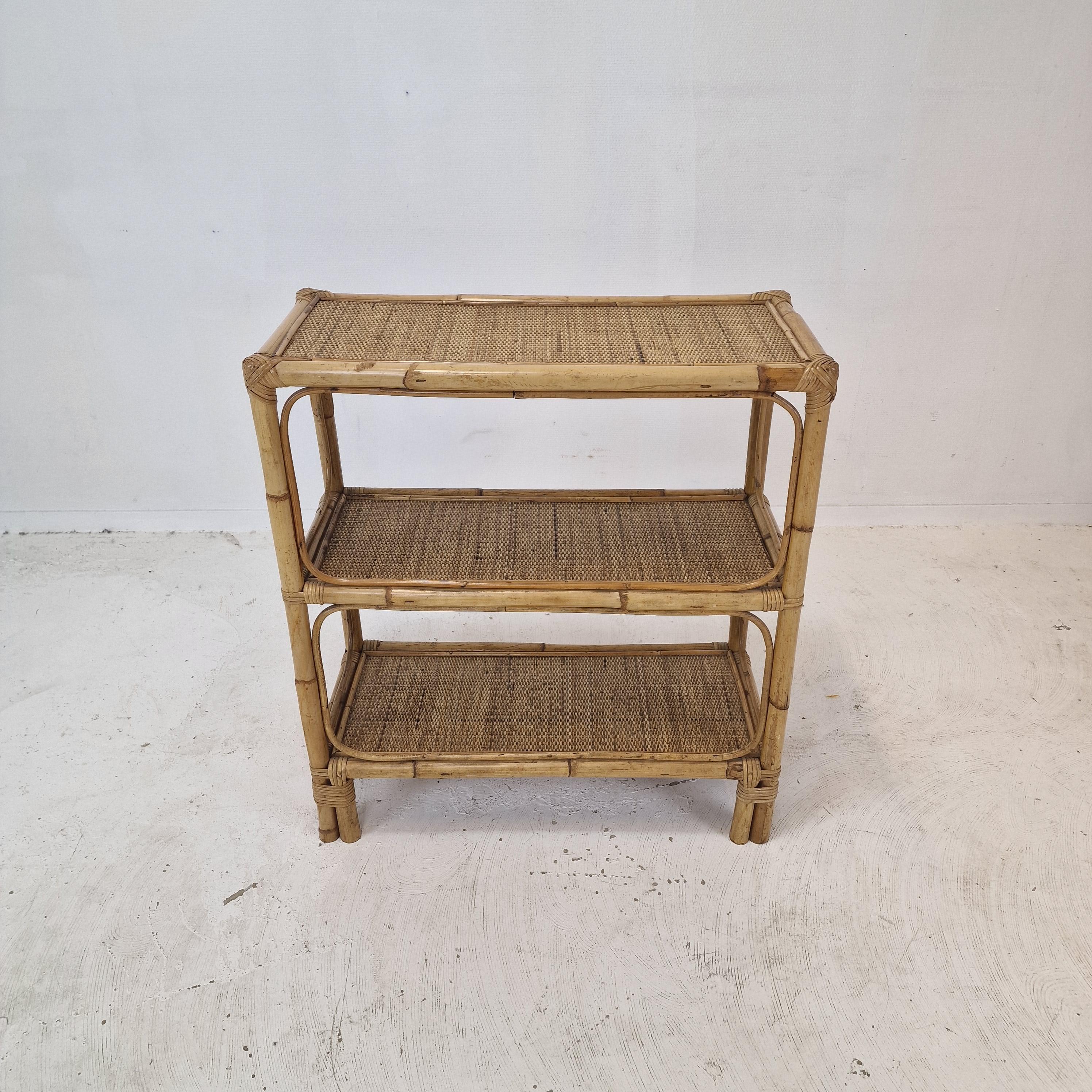 Hand-Crafted Italian Bamboo and Rattan Credenza, 1970s For Sale