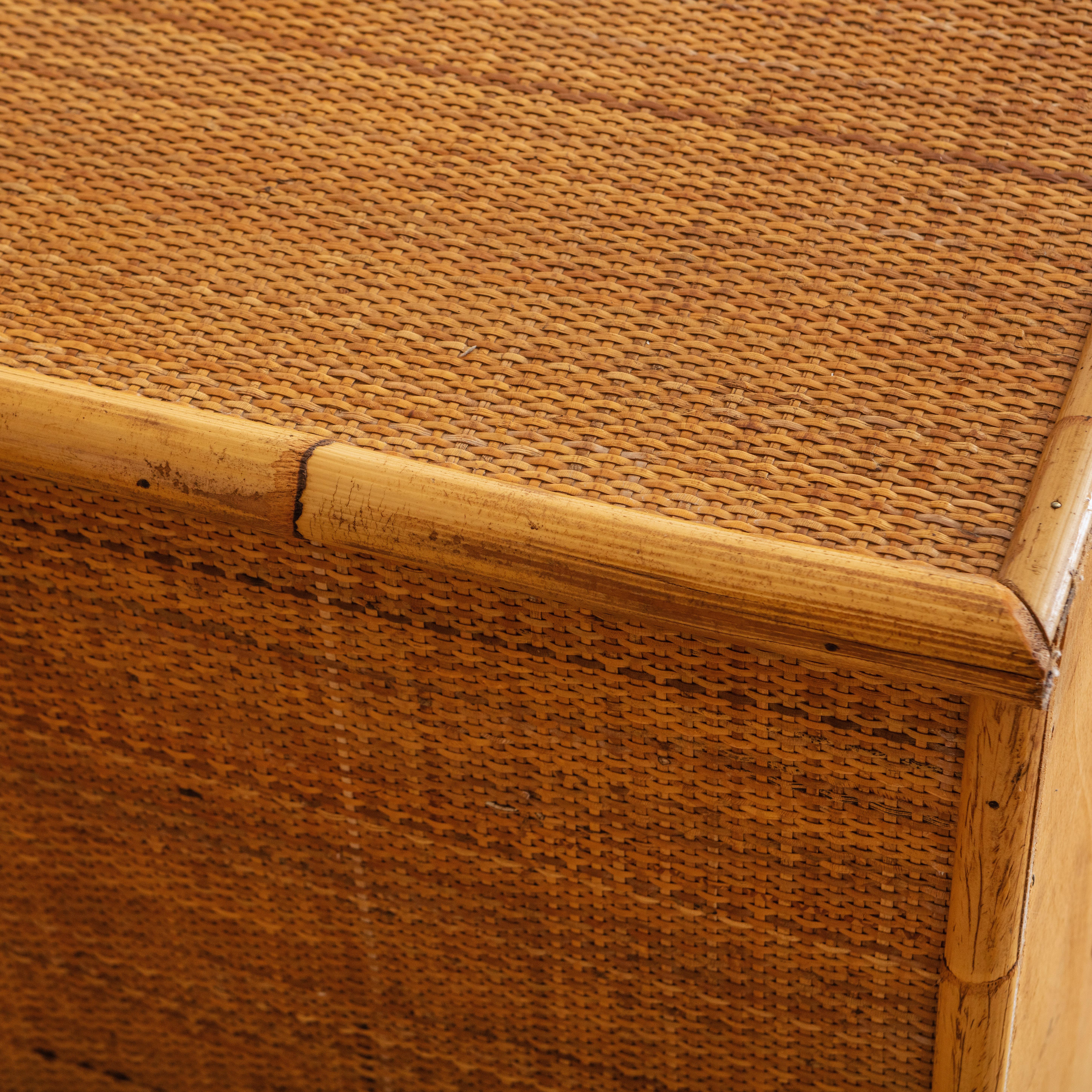 Italian Bamboo and Rattan Dresser, 1970s 4