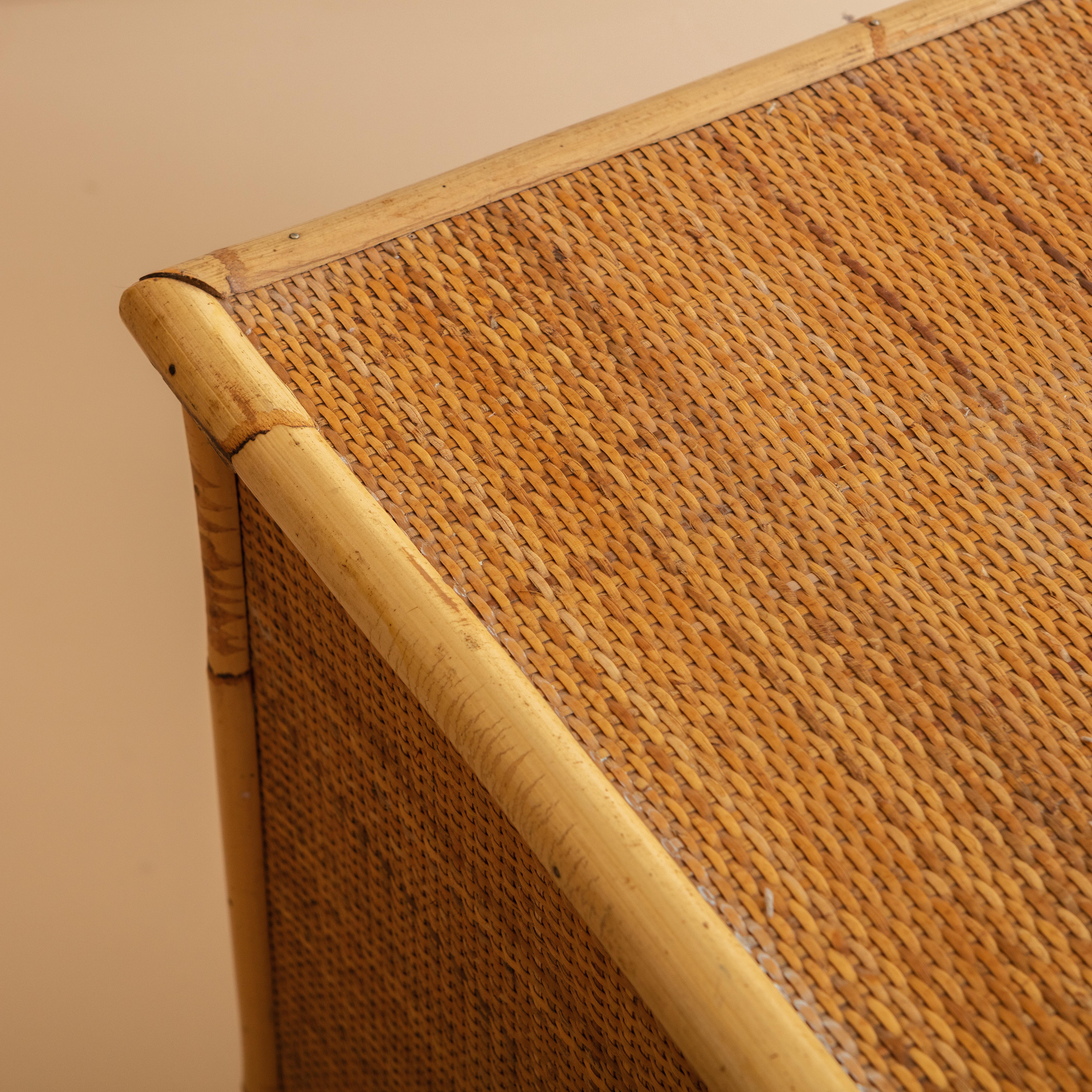 Mid-Century Modern Italian Bamboo and Rattan Dresser, 1970s