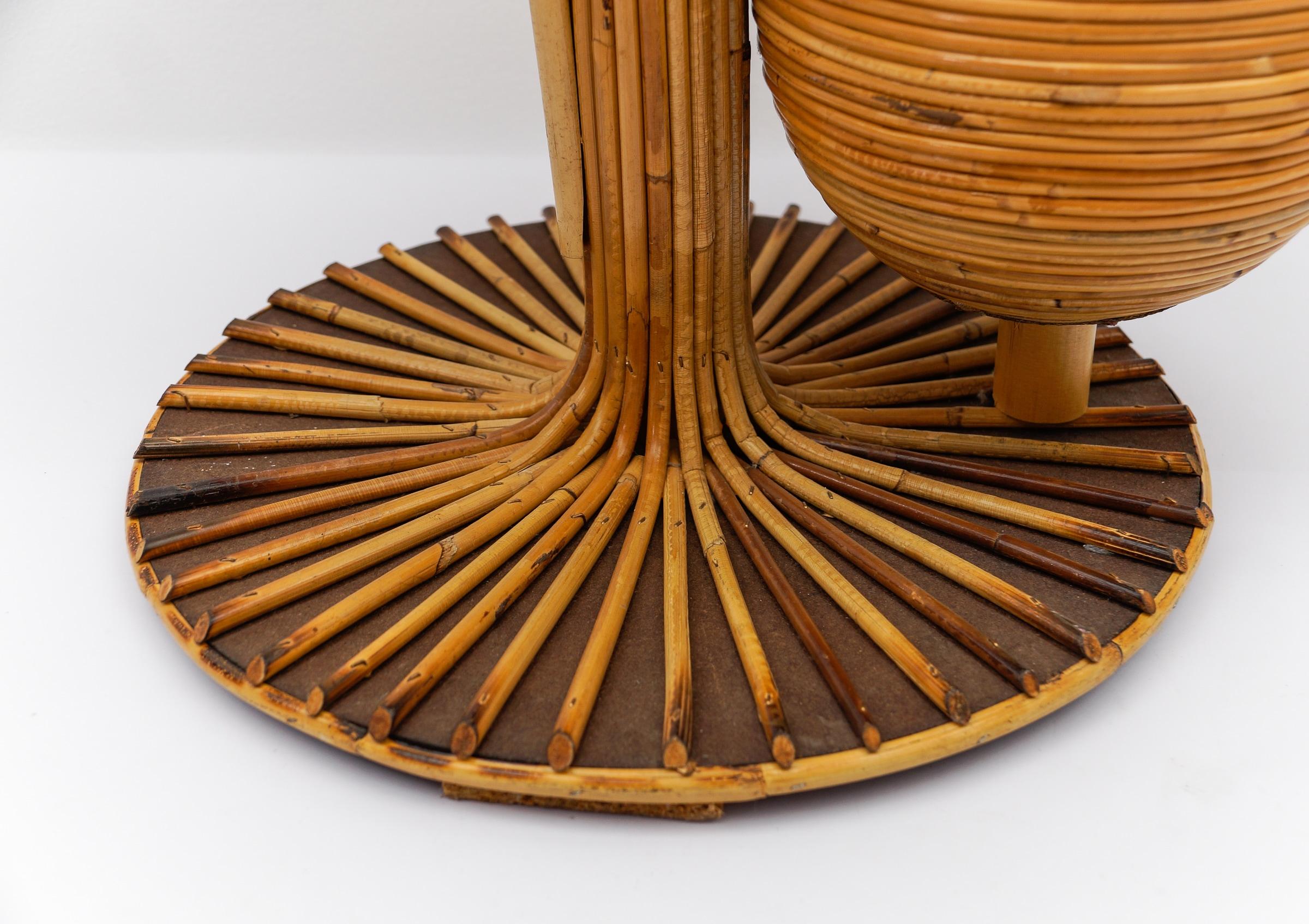 Portafiori o portapiante italiano in bambù e rattan, anni '50 In condizioni buone in vendita a Nürnberg, Bayern
