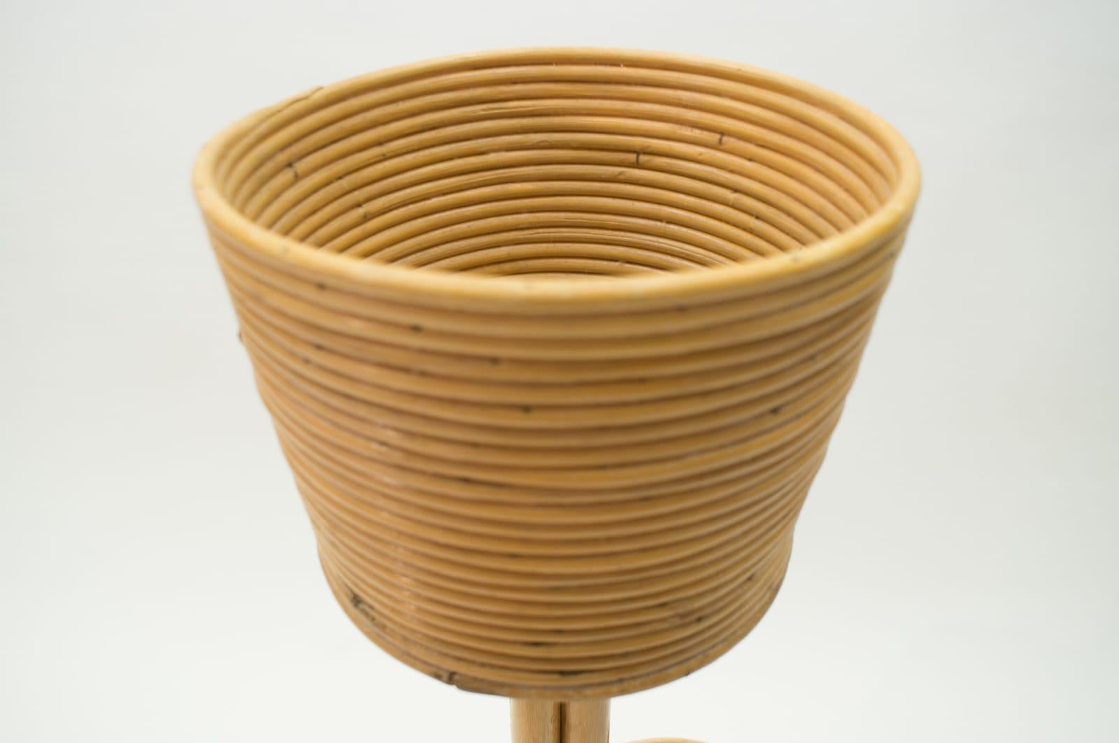 Italian Bamboo and Rattan Flower Stand or Plant Holder, 1950s For Sale 3