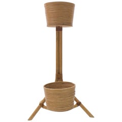 Retro Italian Bamboo and Rattan Flower Stand or Plant Holder, 1950s