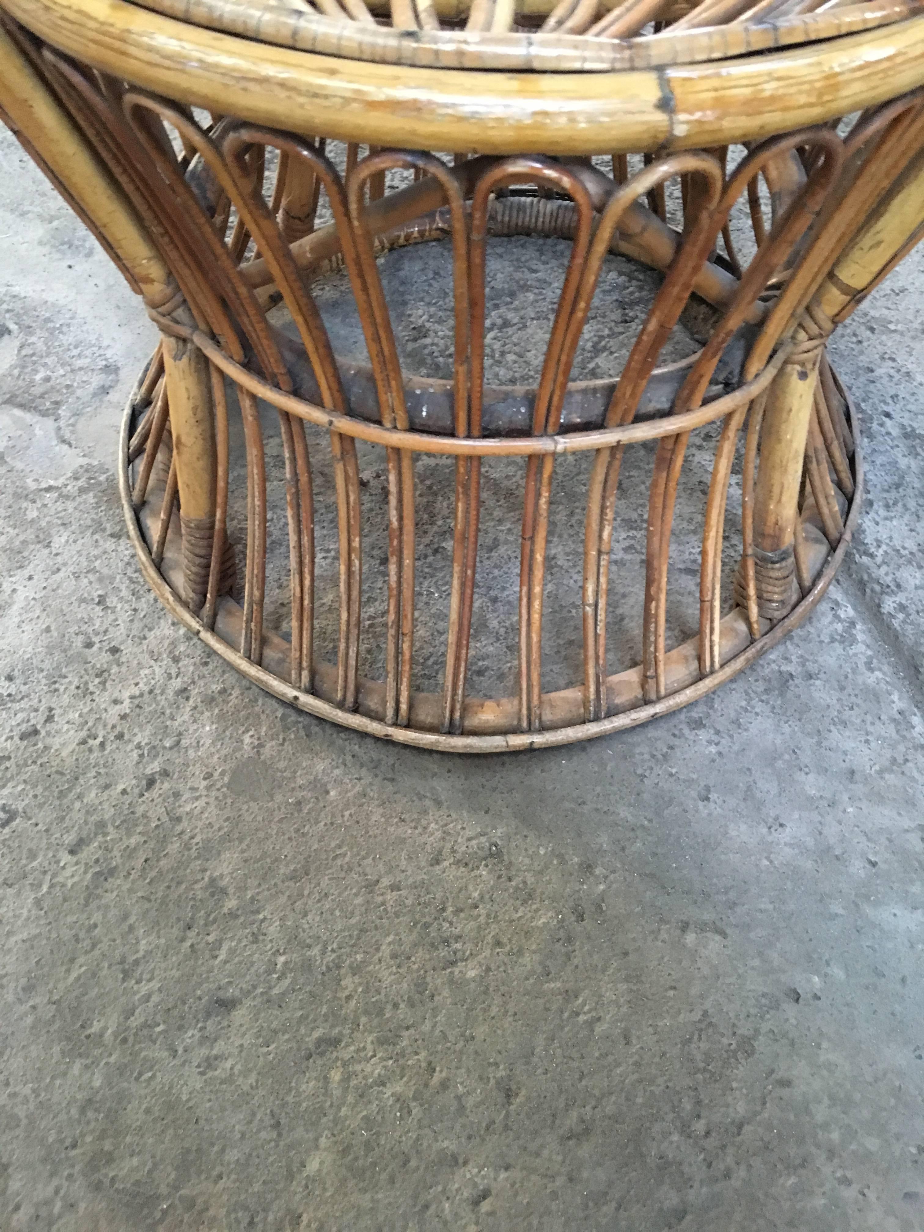 Italian Bamboo and Rattan Living Room Set from 1950s 9