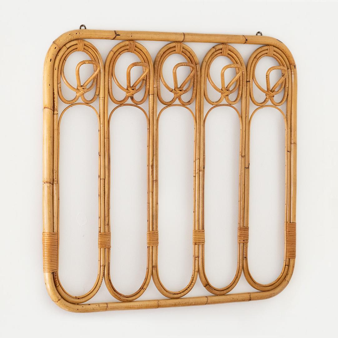 Scaffale da parete in bambù e rattan in vendita 3