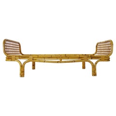 Italian bamboo and wicker daybed, 1960s