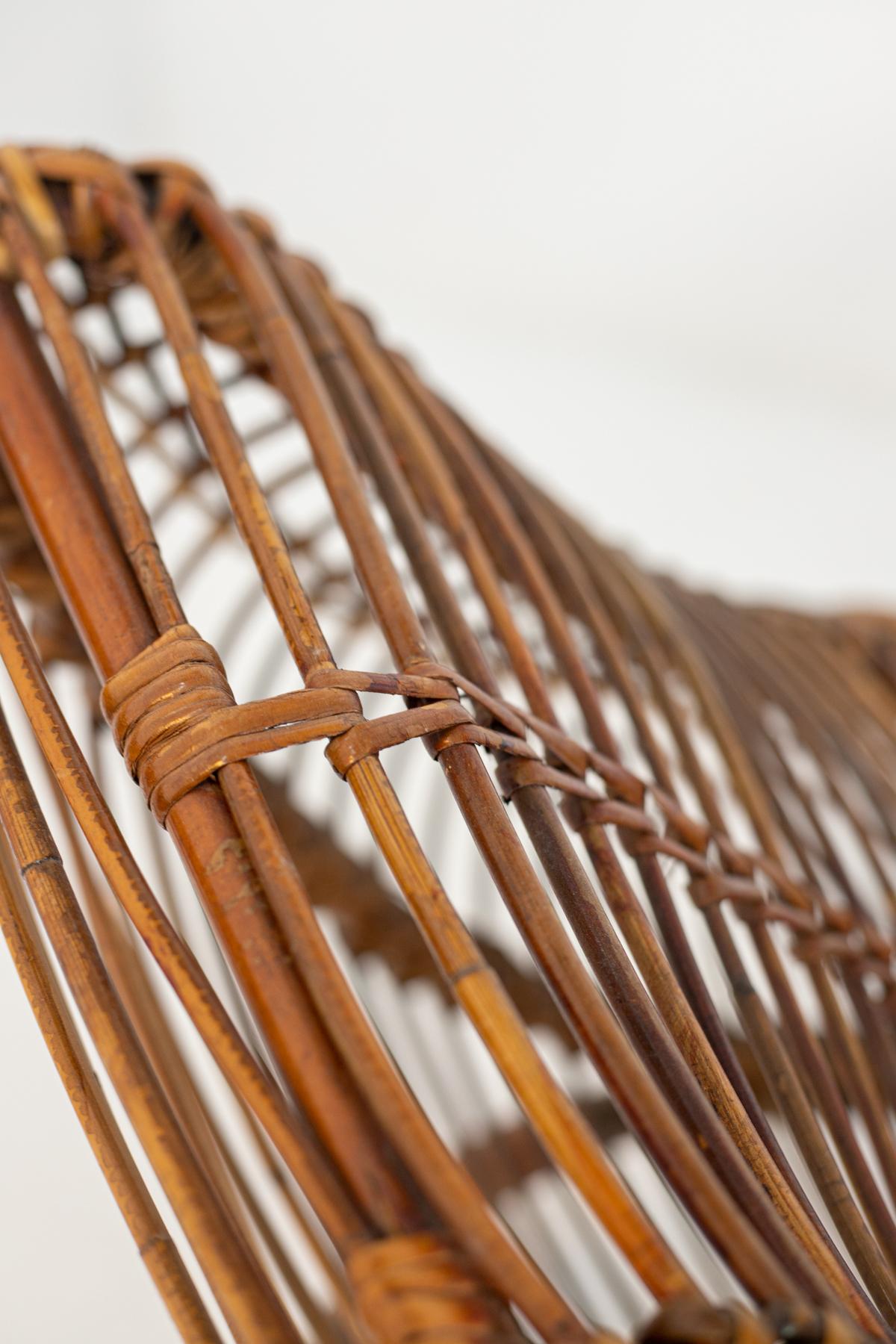 Italian Bamboo Armchair Attributed to Franco Albini, 1950s 9