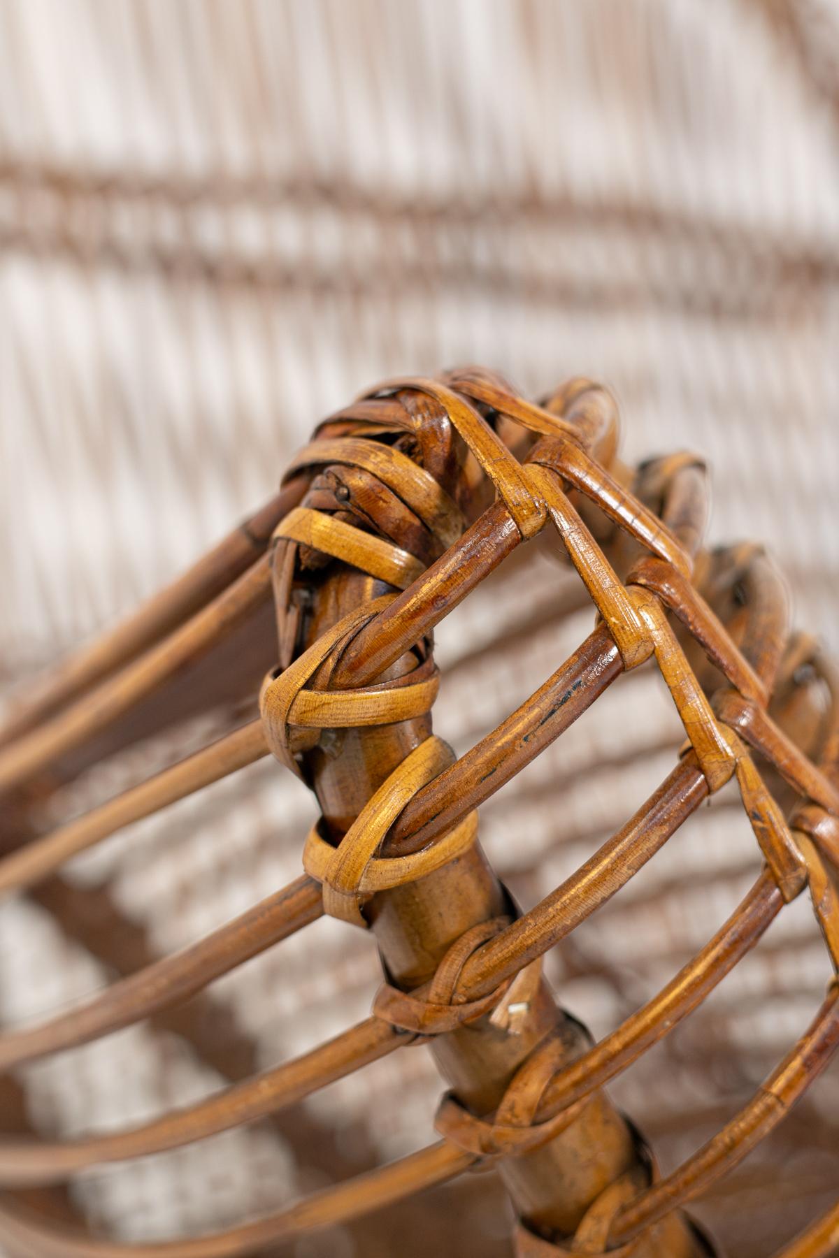 Italian Bamboo Armchair Attributed to Franco Albini, 1950s 11