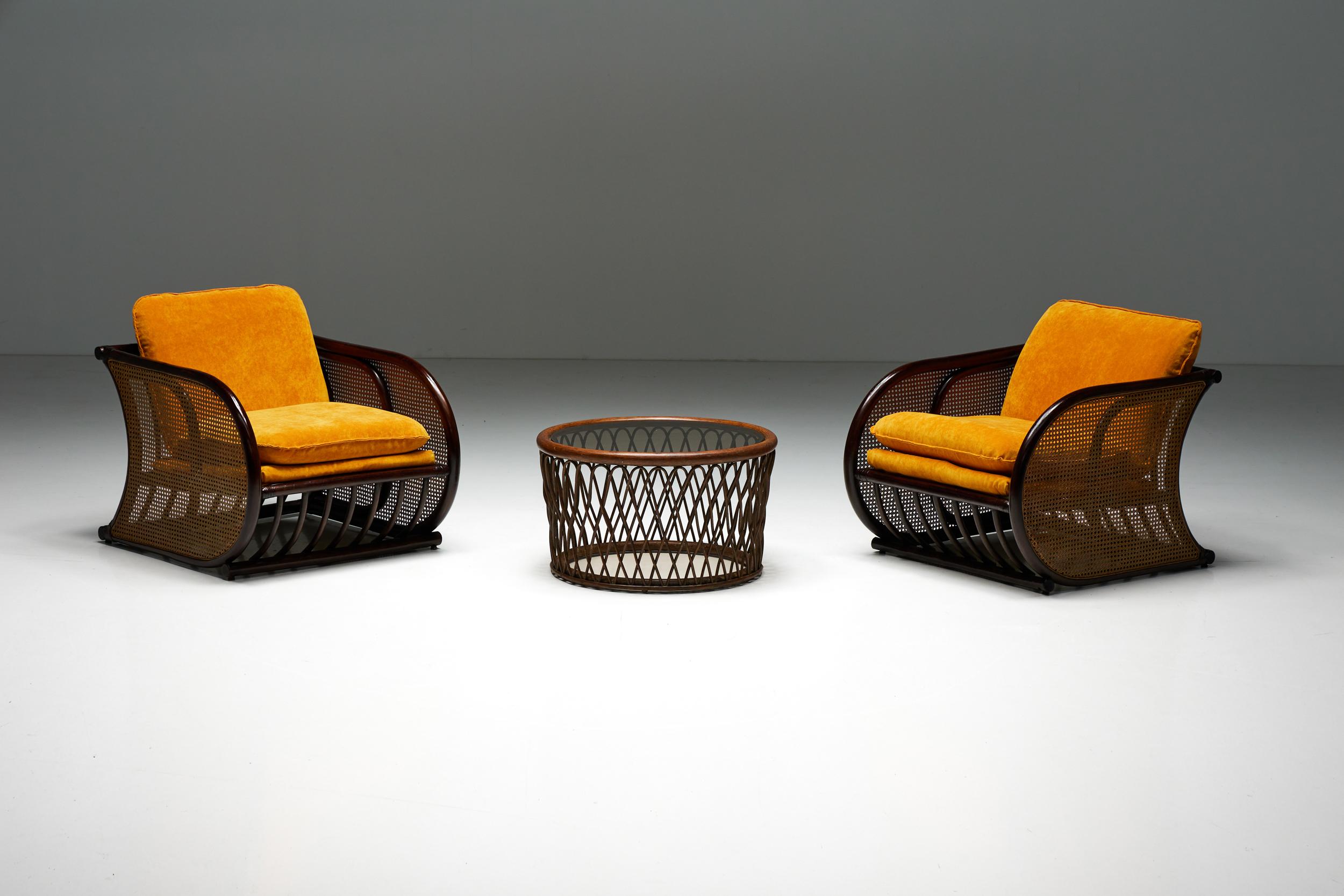 Italian Bamboo Armchairs, 1970s For Sale 11