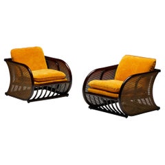 Fauteuils italiens en bambou, années 1970