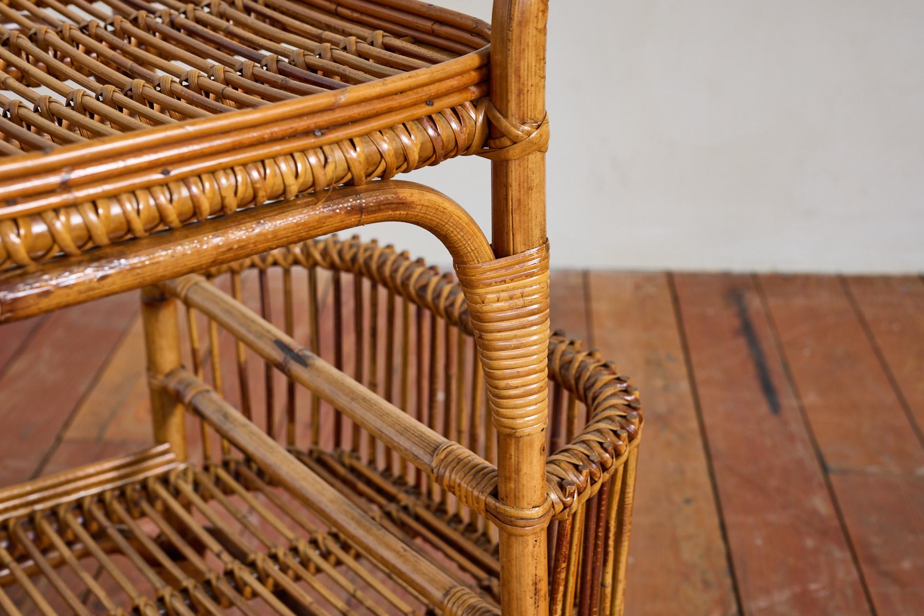 Italian Bamboo Bar Cart For Sale 6