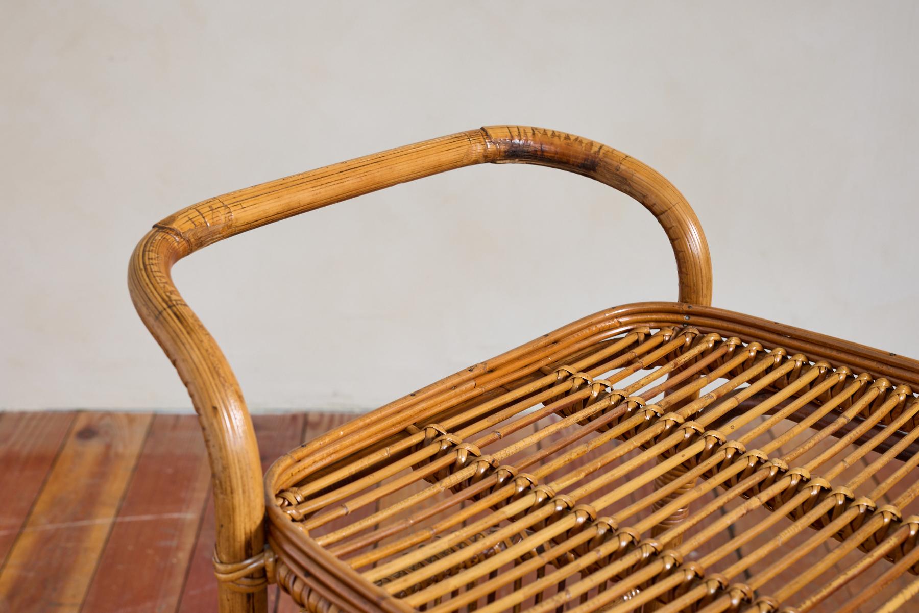 Italian Bamboo Bar Cart For Sale 2