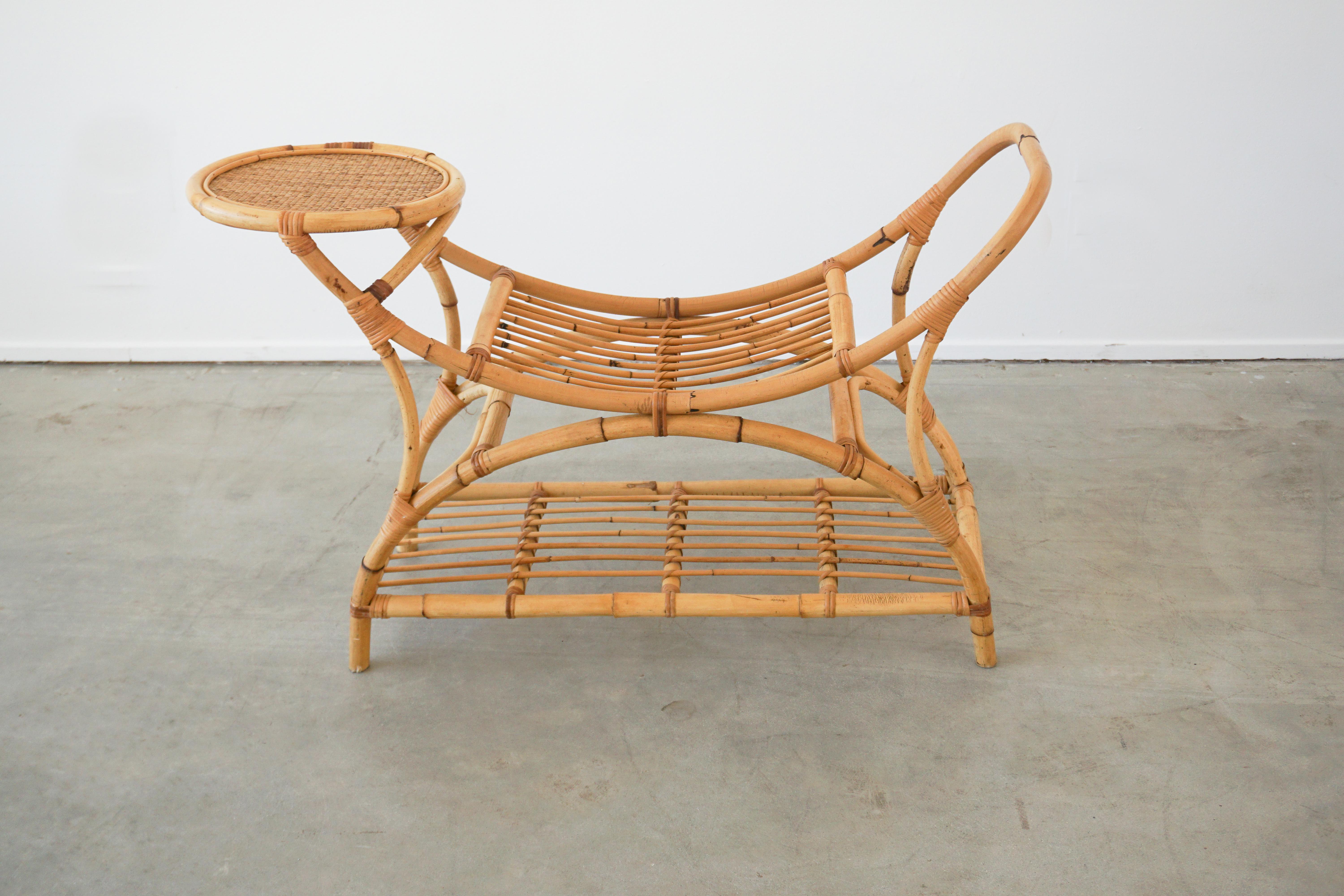 Mid-20th Century Italian Bamboo Benches w/ Table