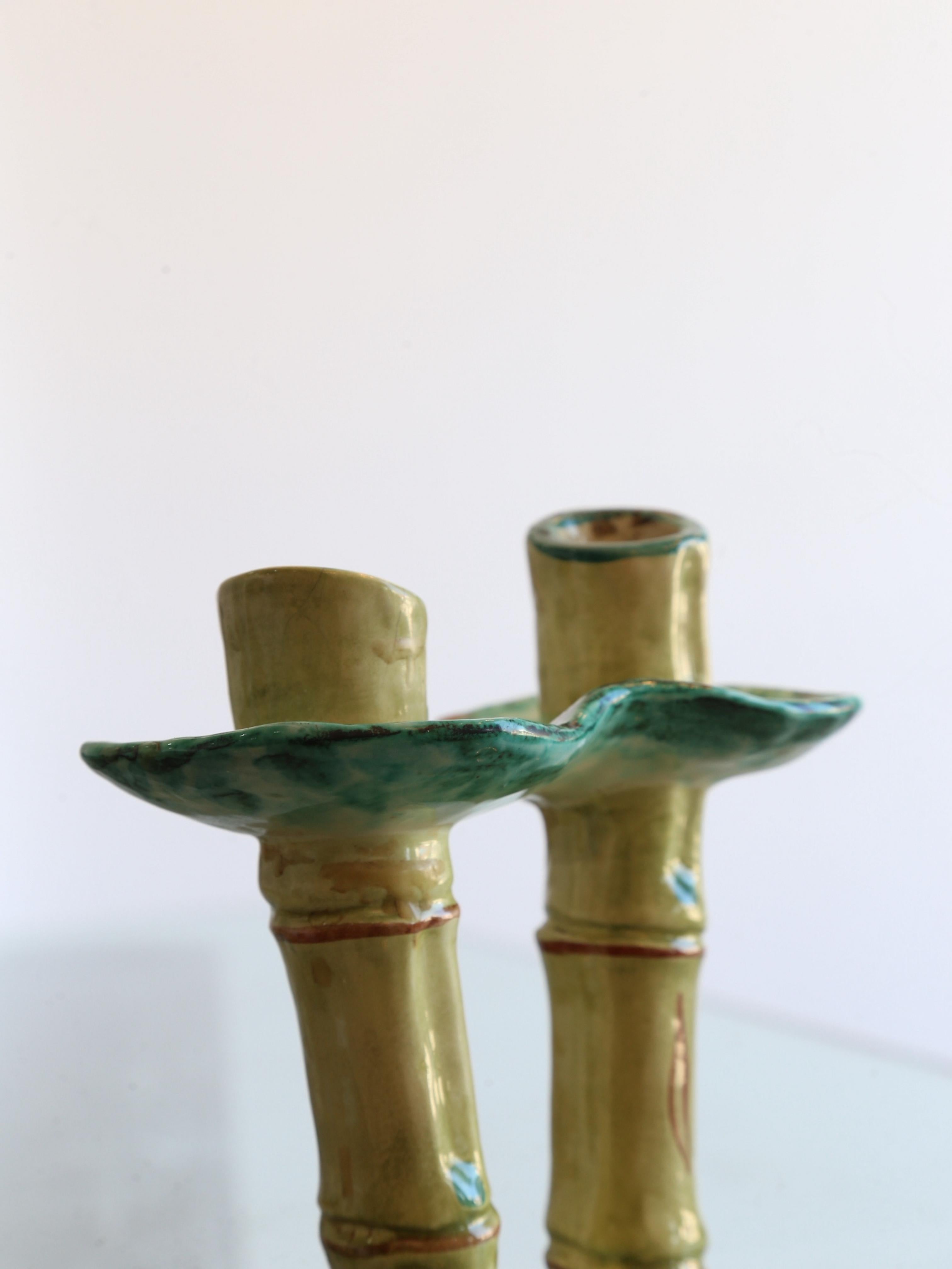 Italian Bamboo Candlesticks Holder by Pucci Umbertide, 1970s 3