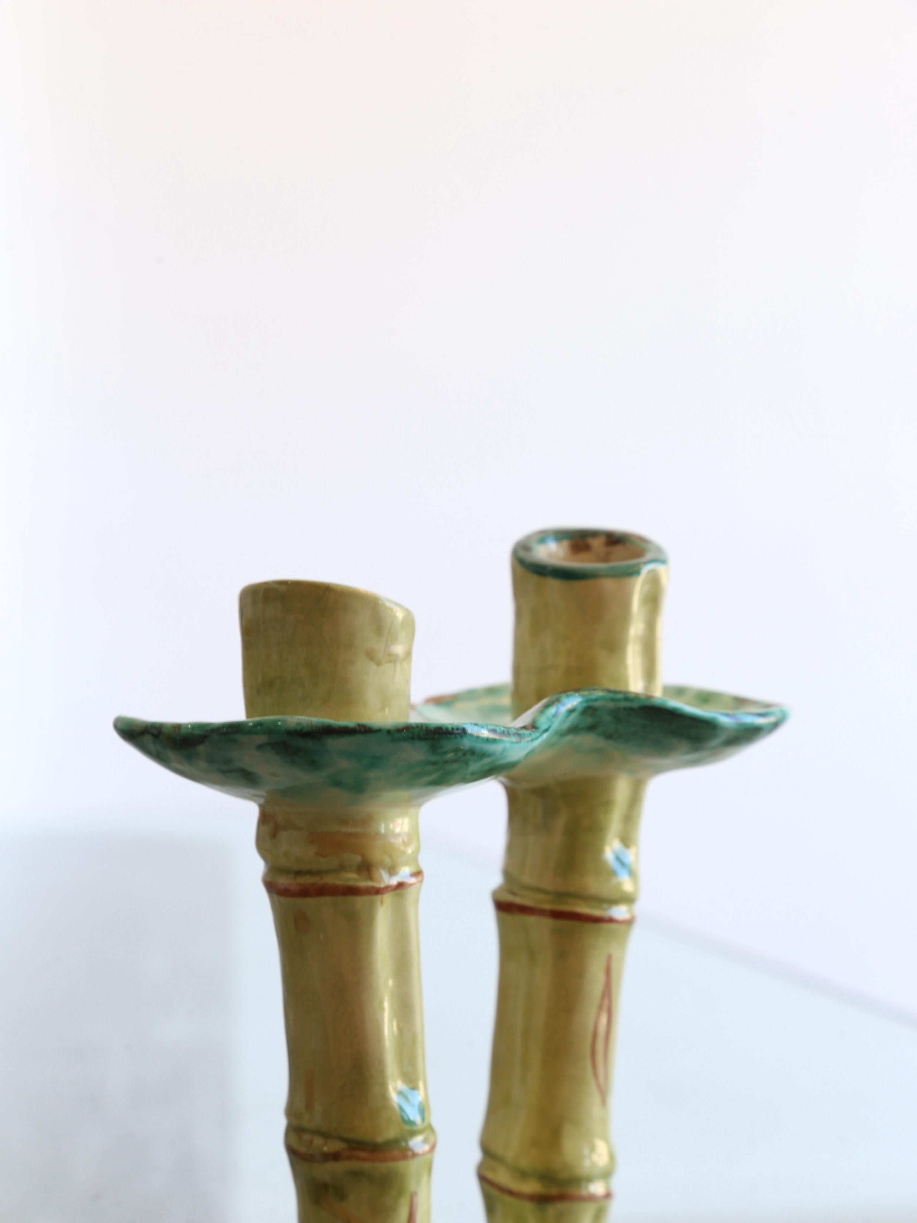 Italian Bamboo Candlesticks Holder by Pucci Umbertide, 1970s 4