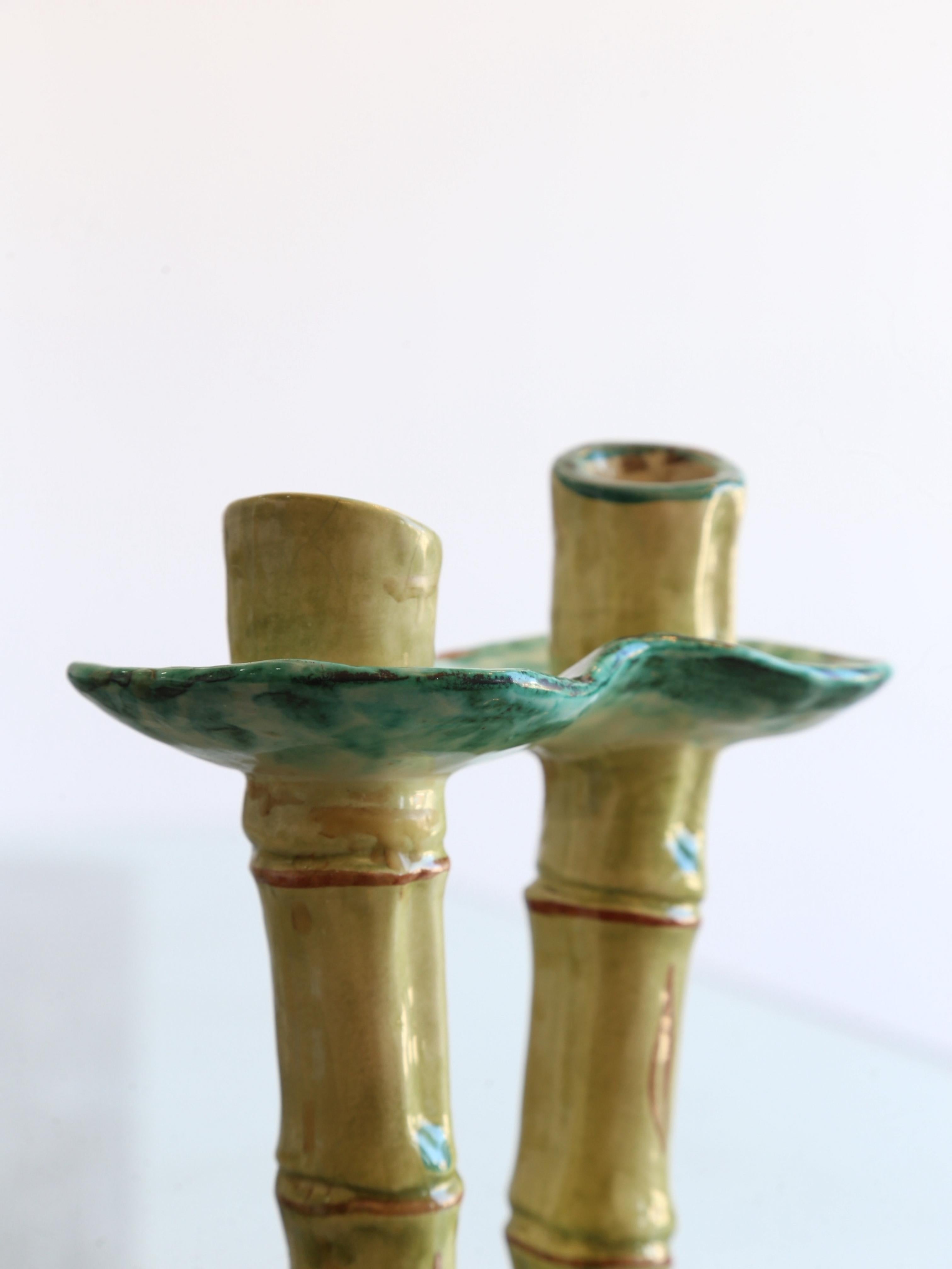 Italian Bamboo Candlesticks Holder by Pucci Umbertide, 1970s 5