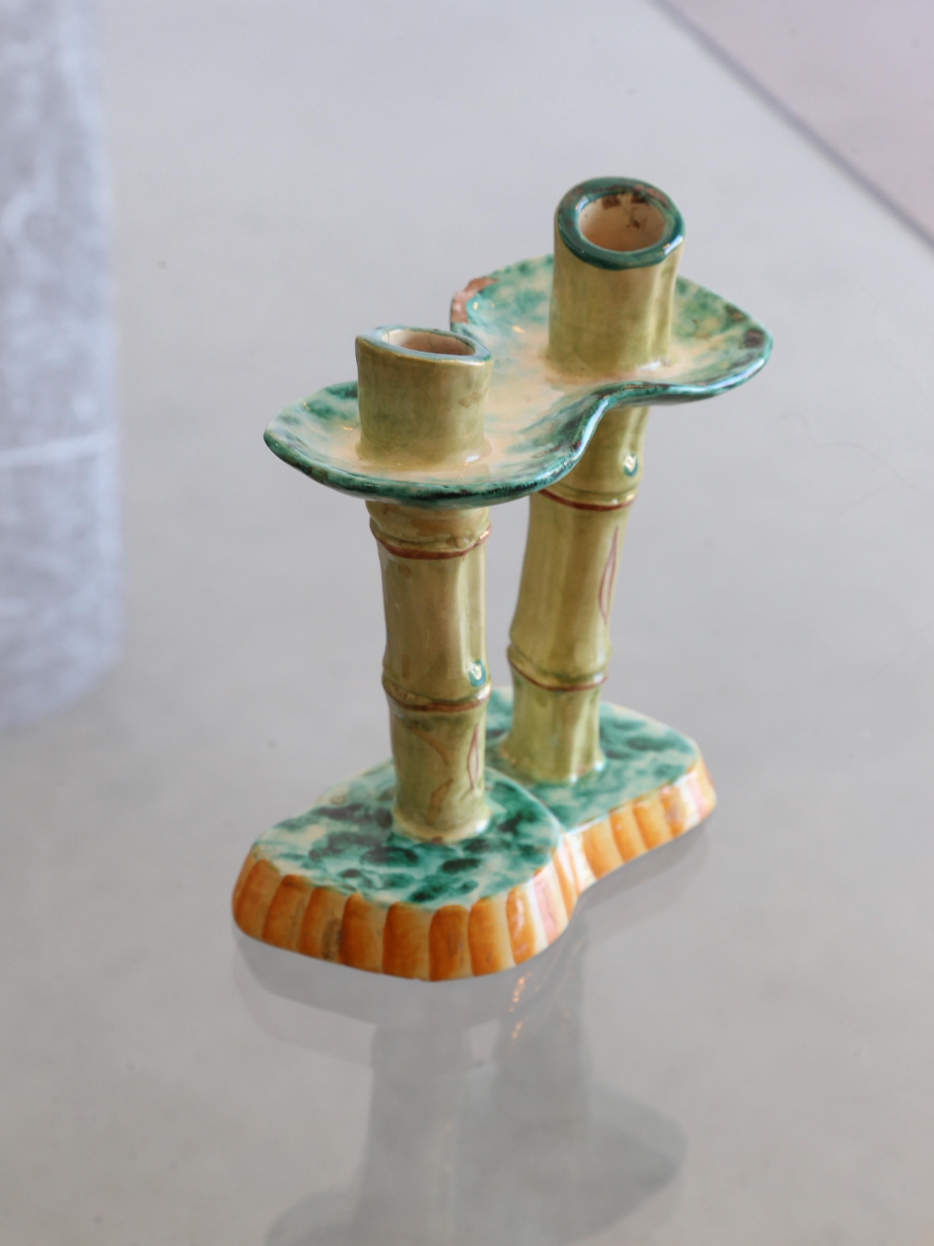 Italian Bamboo Candlesticks Holder by Pucci Umbertide, 1970s 6