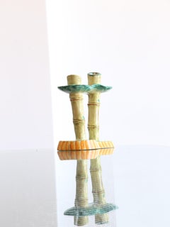 Italian Bamboo Candlesticks Holder by Pucci Umbertide, 1970s