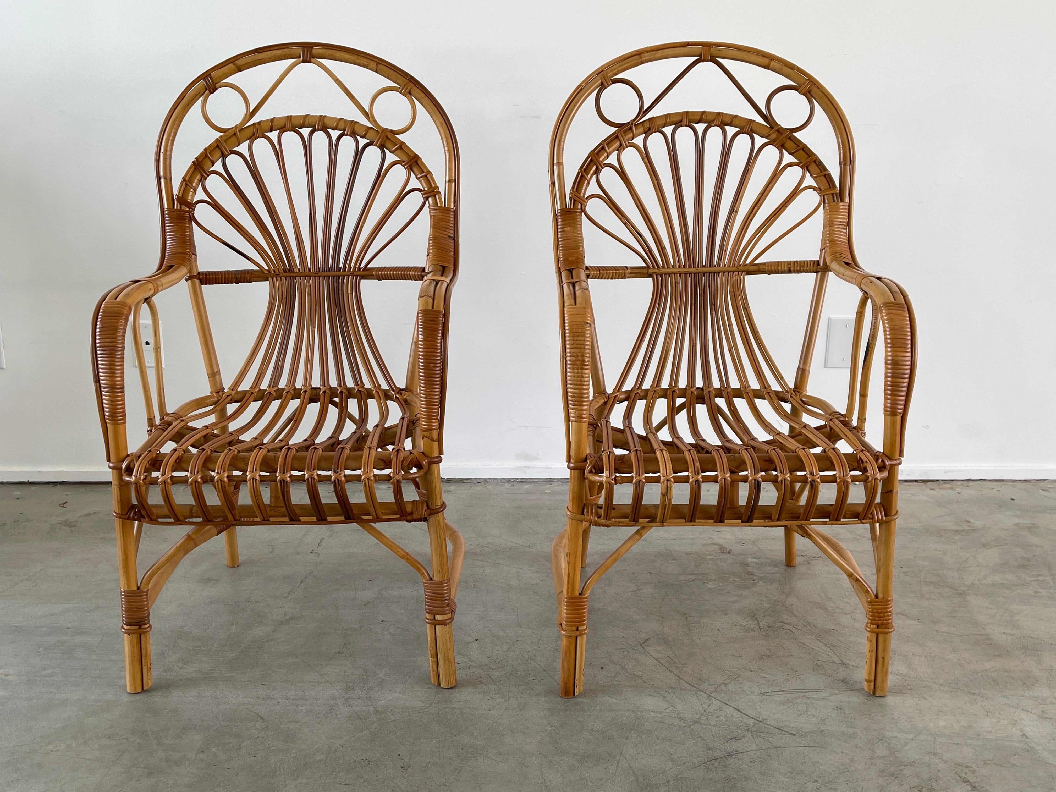 Italian Bamboo Chairs In Good Condition For Sale In Beverly Hills, CA