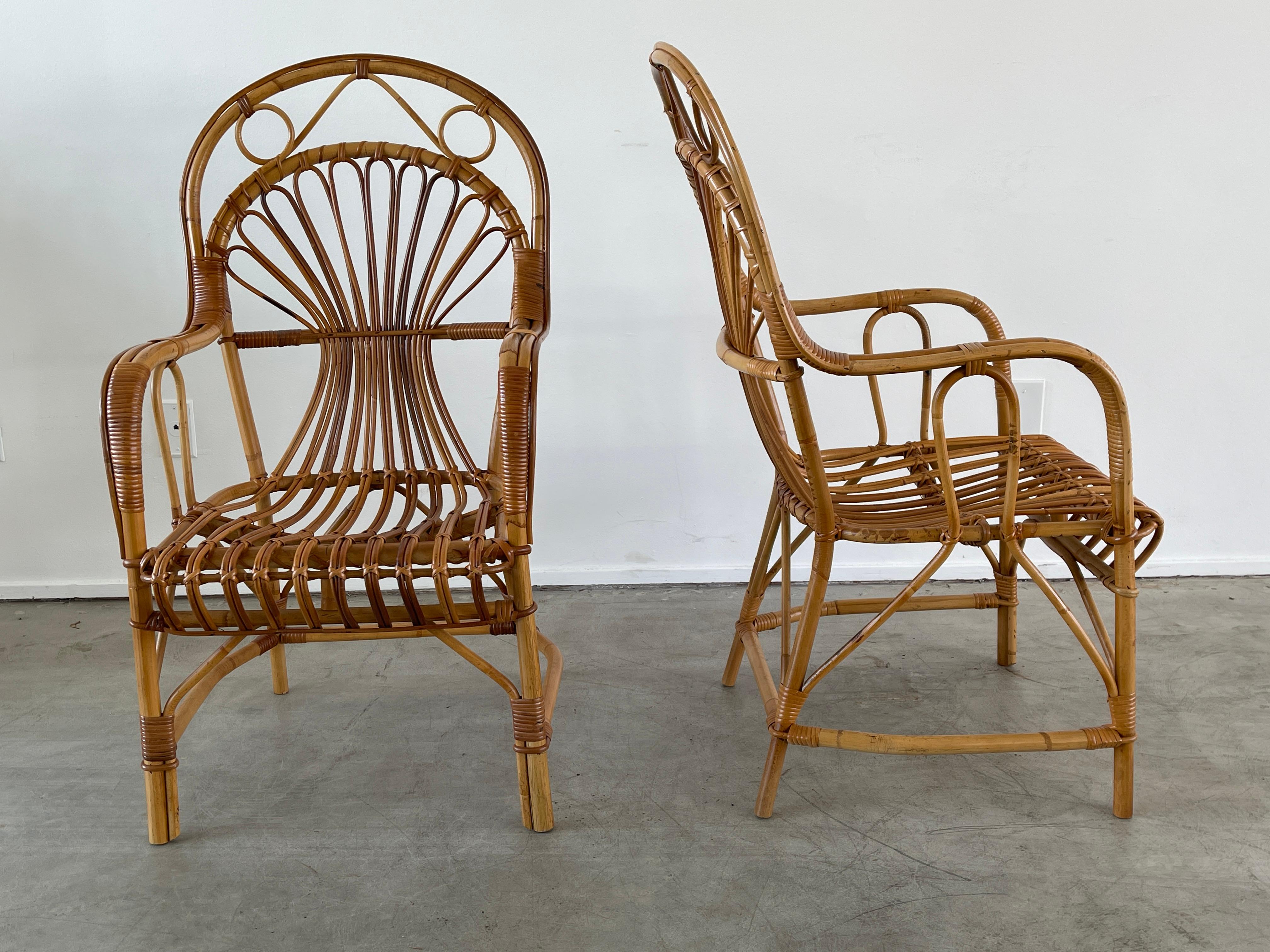 Mid-20th Century Italian Bamboo Chairs For Sale
