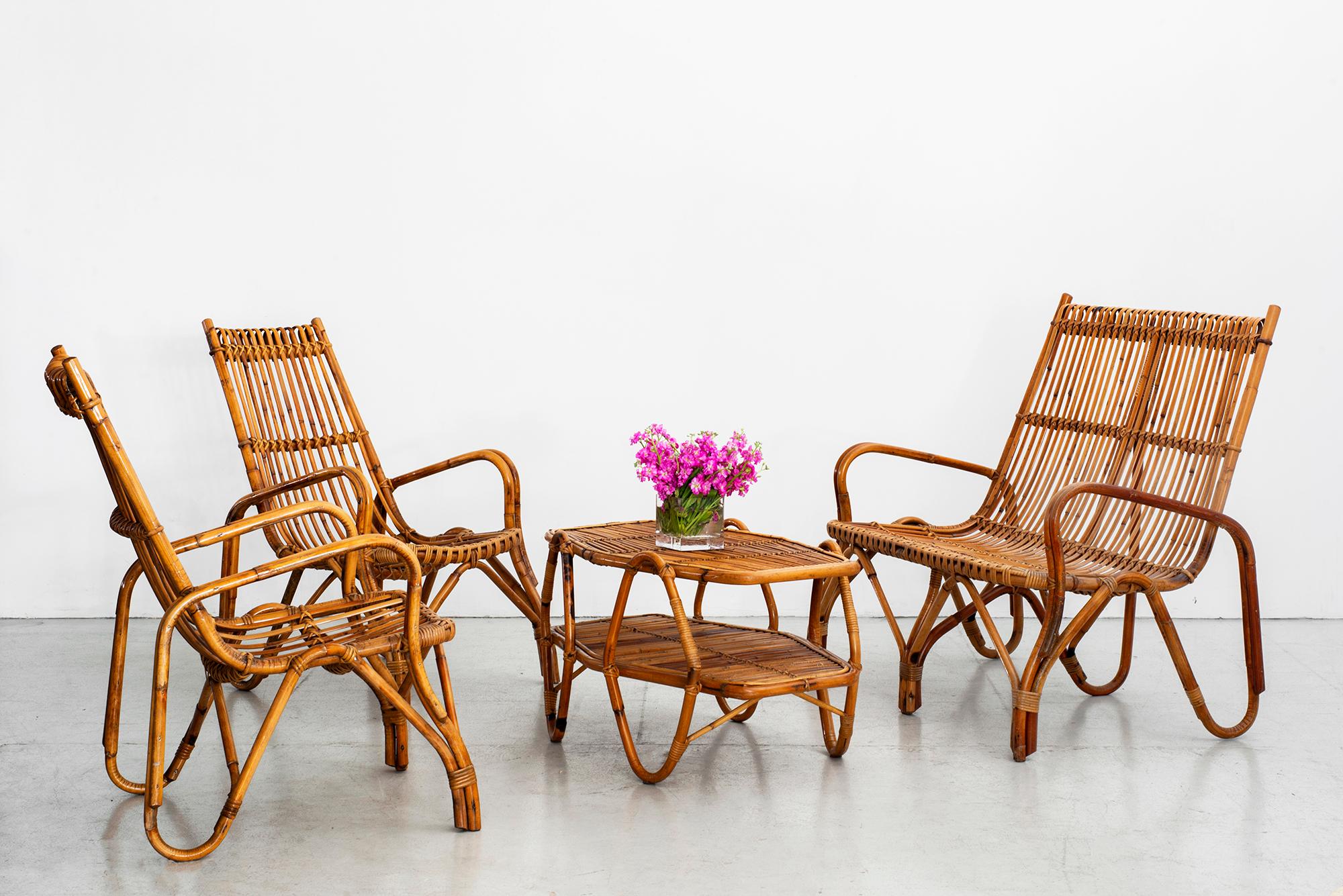 Mid-20th Century Italian Bamboo Chairs