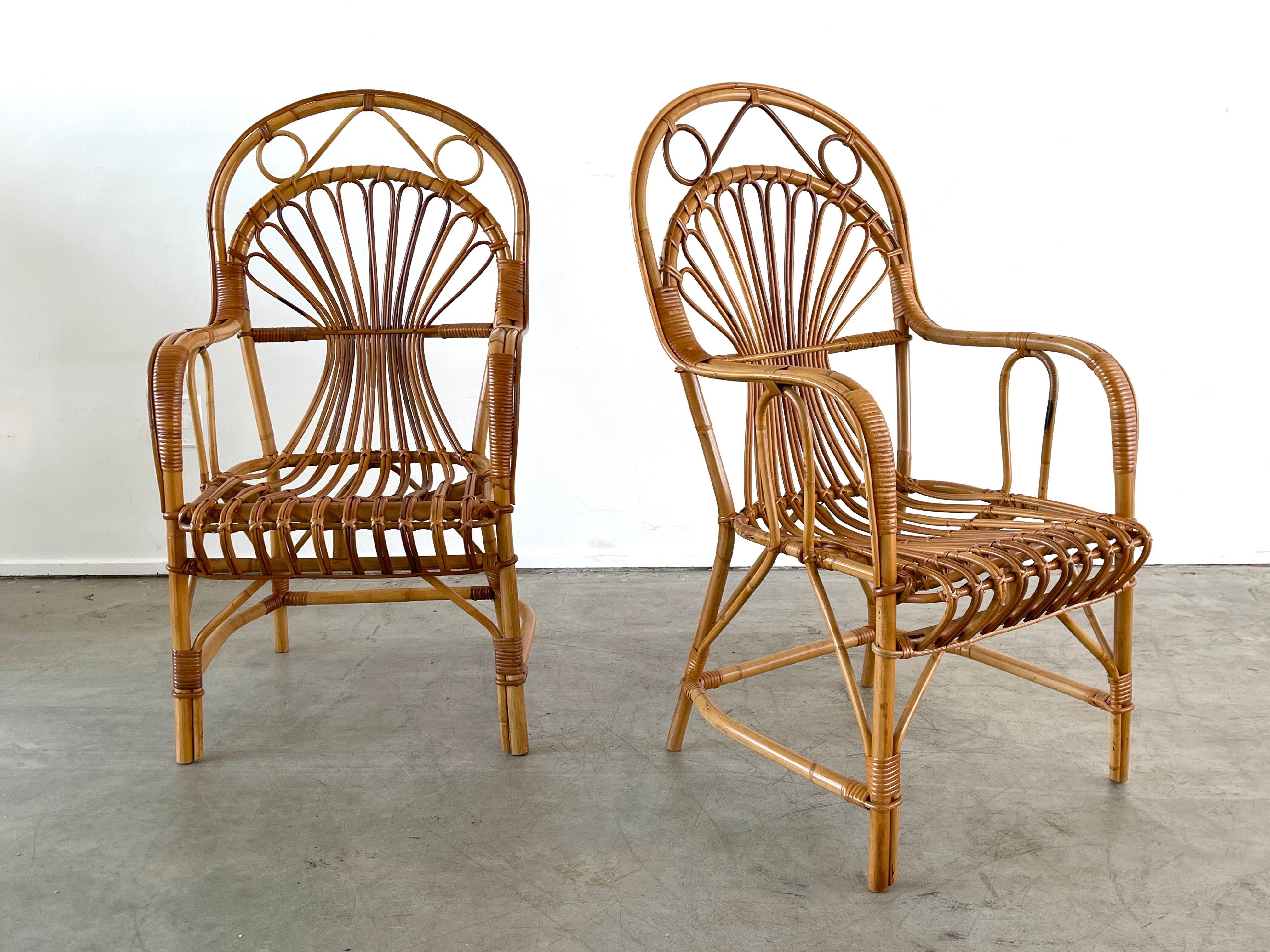 Italian Bamboo Chairs For Sale 4