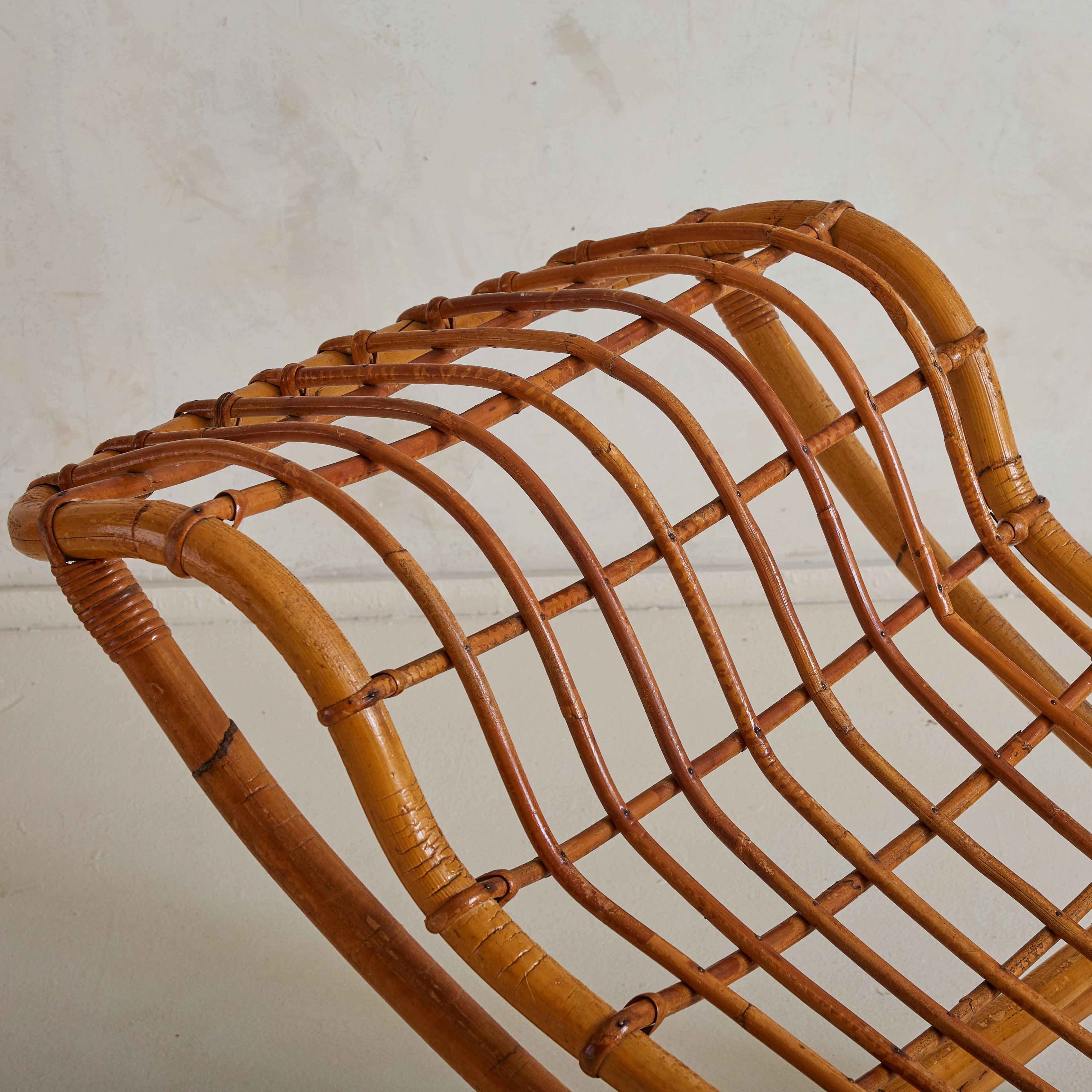 Italienischer Chaiselongue-Sessel aus Bambus, 1960er Jahre im Angebot 2