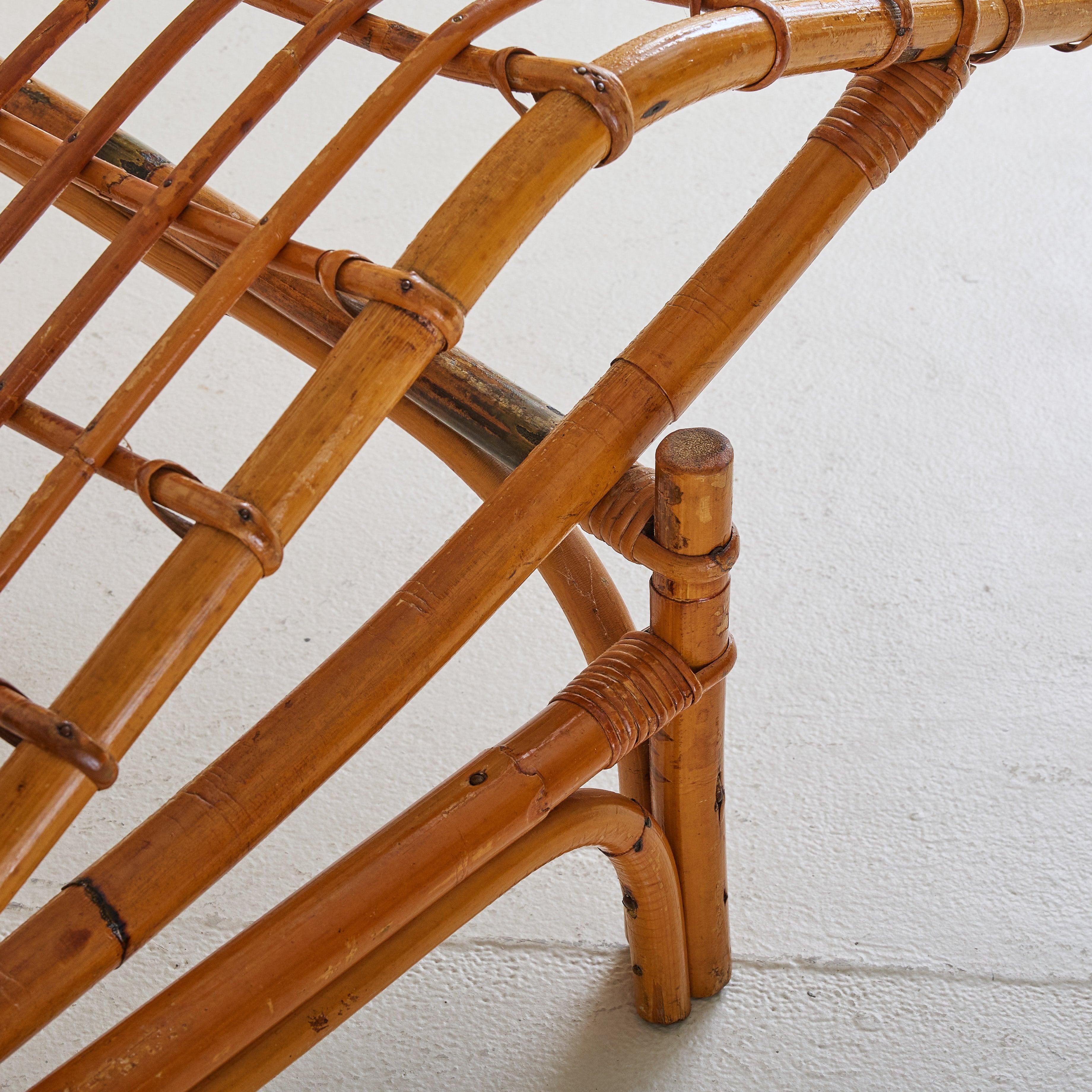 Italienischer Chaiselongue-Sessel aus Bambus, 1960er Jahre im Angebot 3