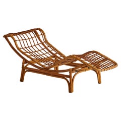 Italian Bamboo Chaise Lounge Chair, 1960s