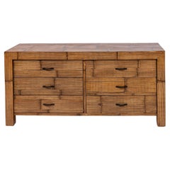 Italian Bamboo Chest of Drawers and Iron Handles