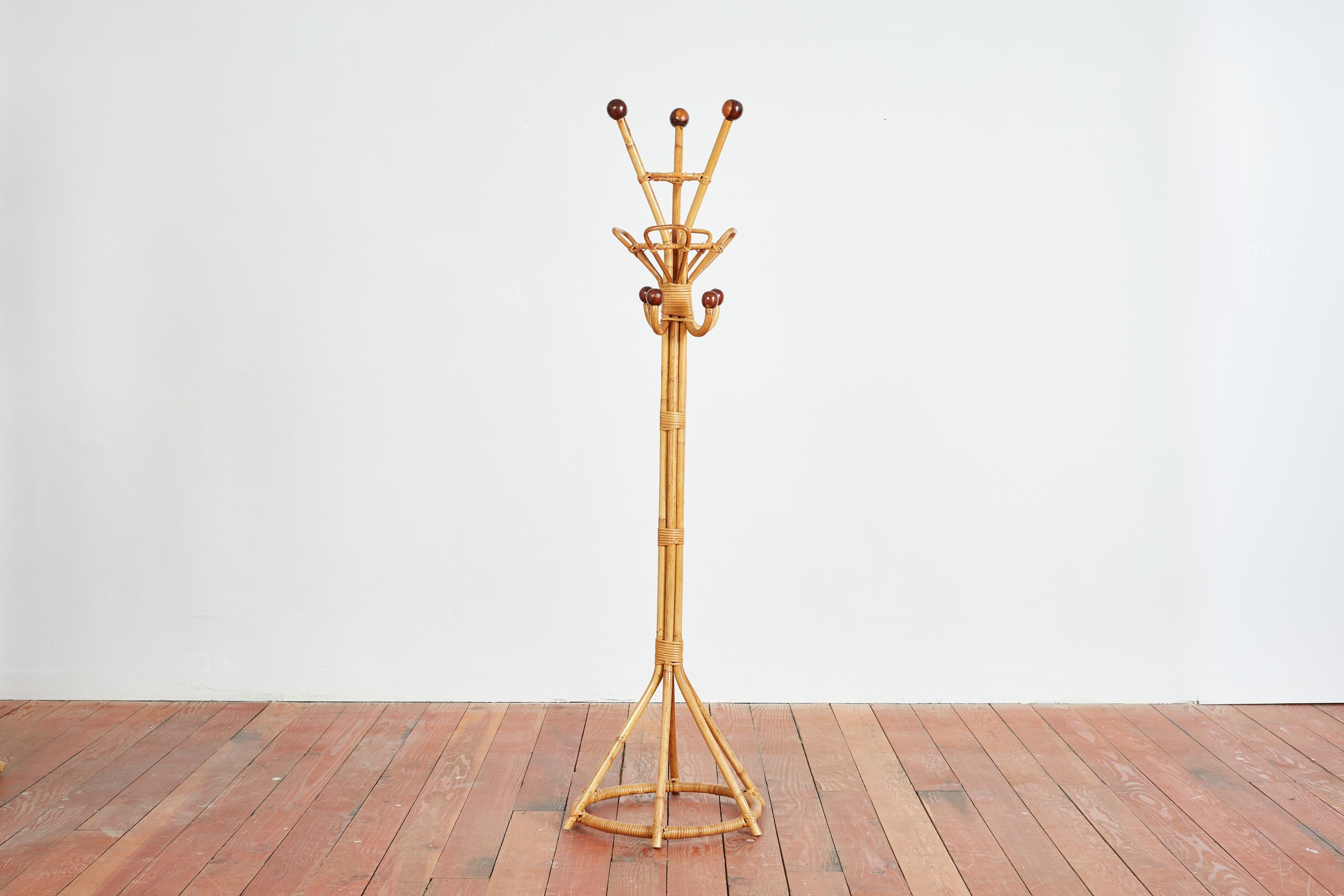 Italian Bamboo Coat Stand In Good Condition For Sale In Beverly Hills, CA