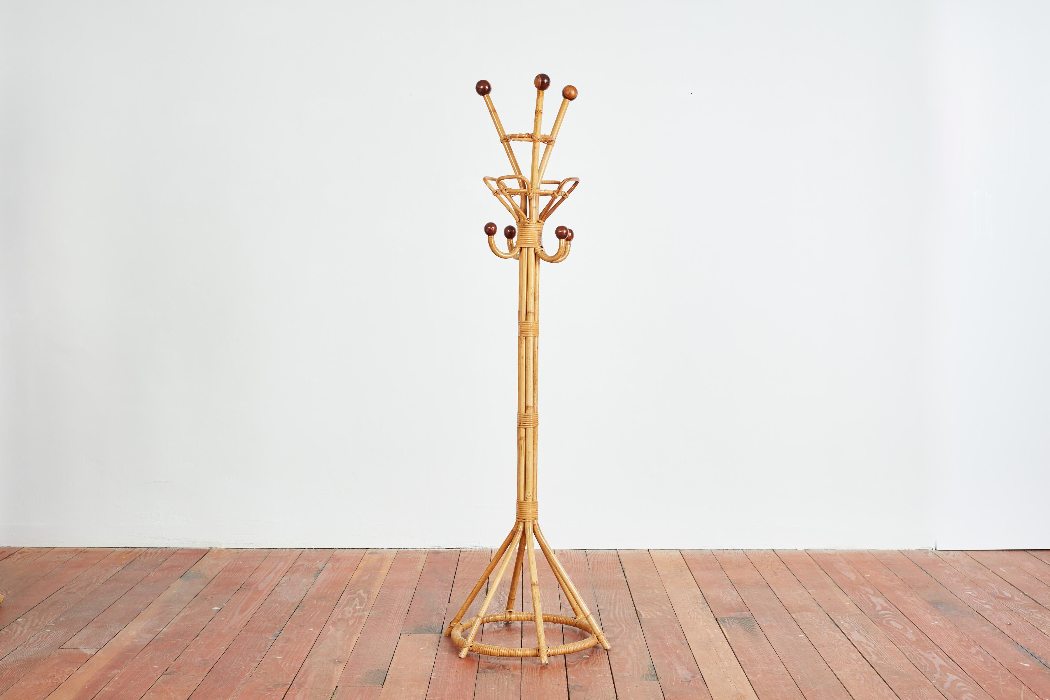 Mid-20th Century Italian Bamboo Coat Stand For Sale