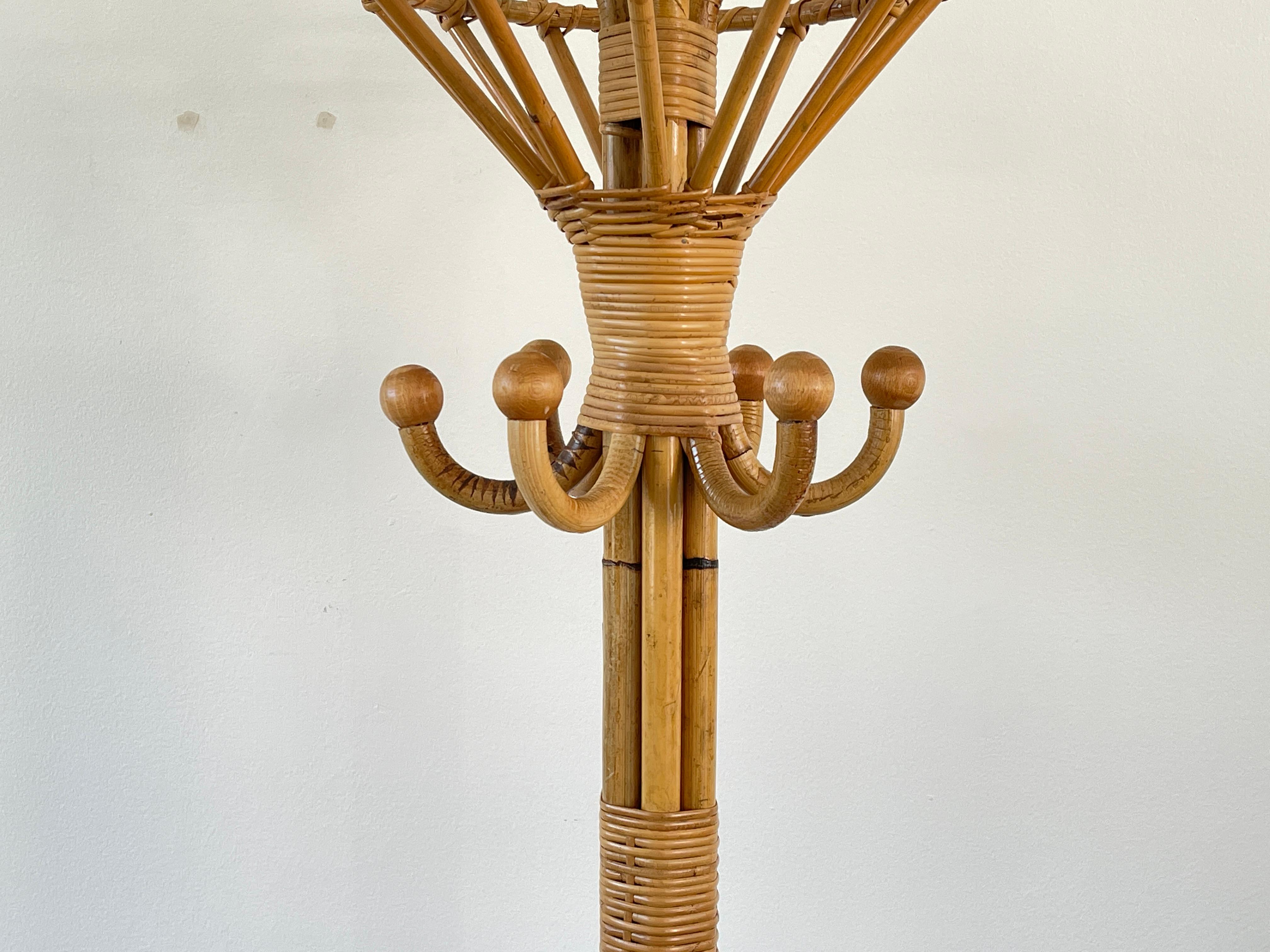 Italian Bamboo Coatrack In Good Condition In Beverly Hills, CA
