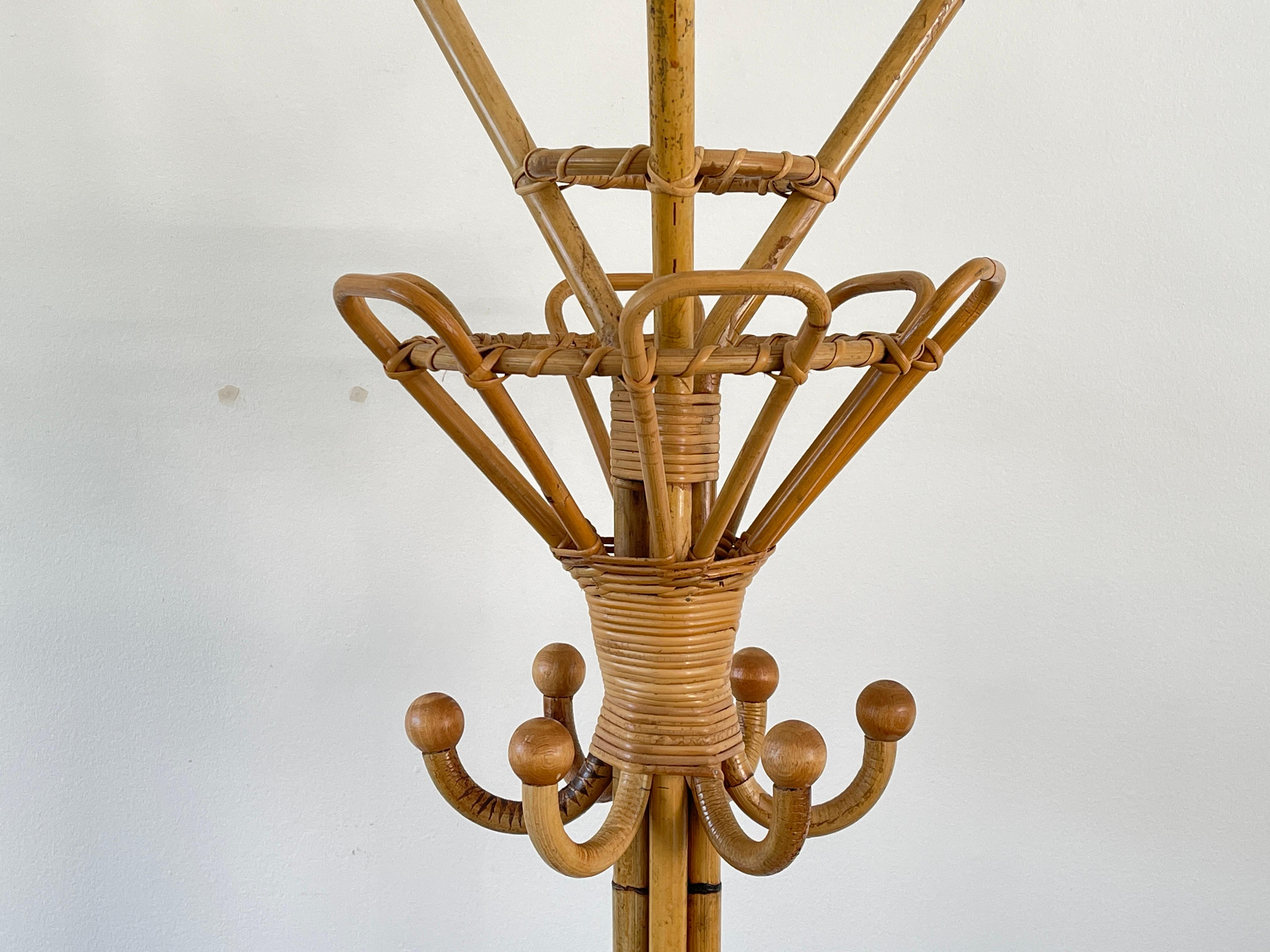 Mid-20th Century Italian Bamboo Coatrack