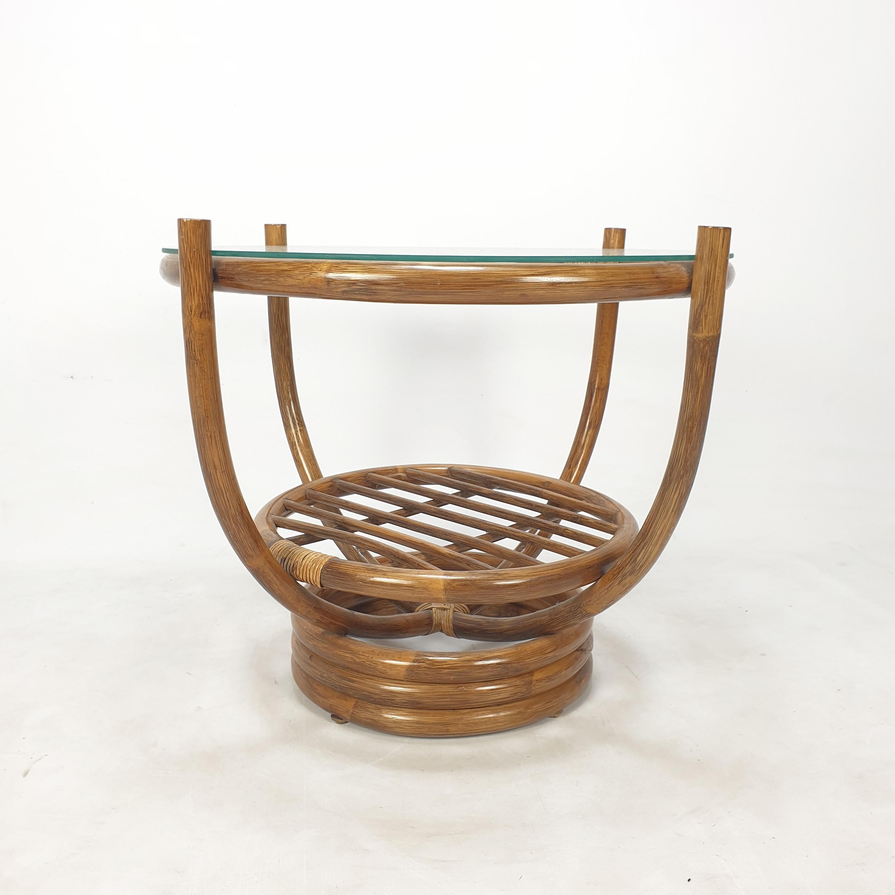 Mid-Century Modern Italian Bamboo Coffee Table, 1980s For Sale