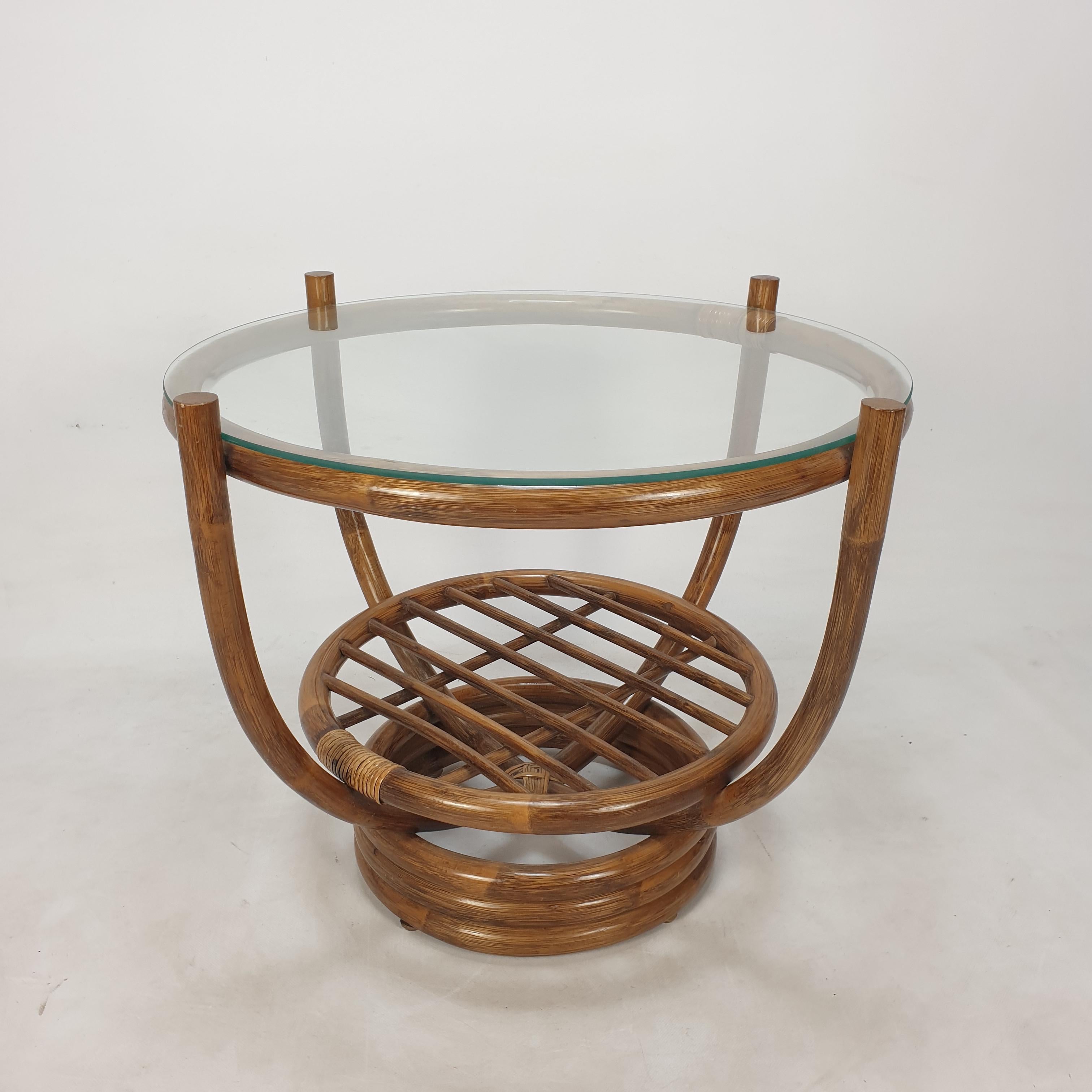 Hand-Crafted Italian Bamboo Coffee Table, 1980s For Sale