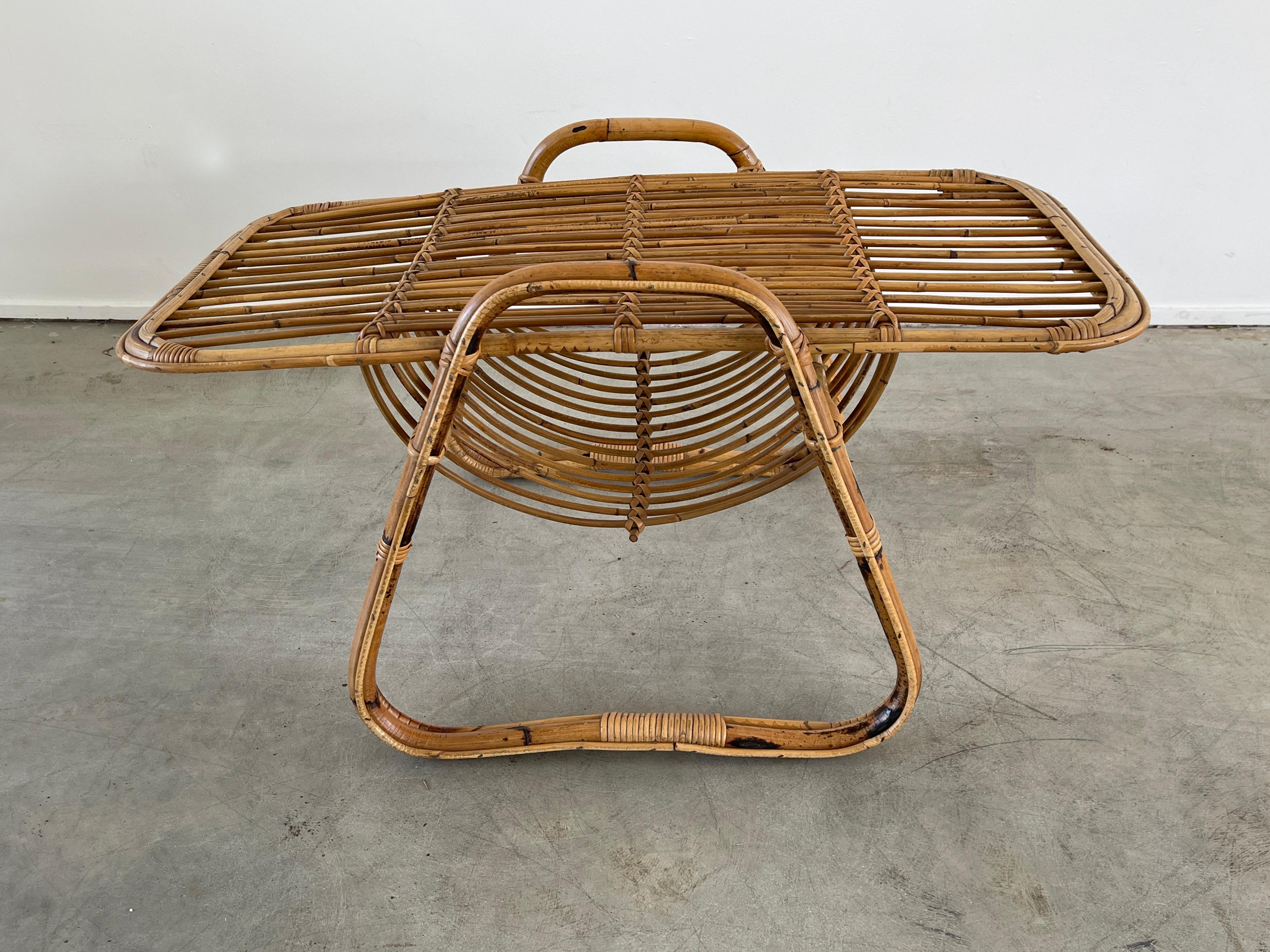 Italian Bamboo Coffee Table In Good Condition In Beverly Hills, CA