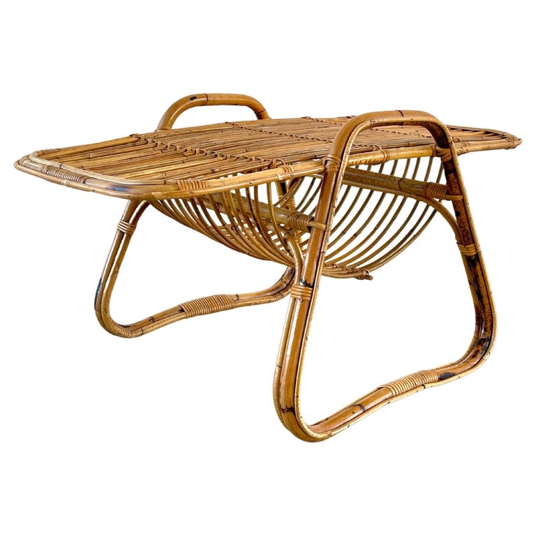 Italian Bamboo Coffee Table For Sale at 1stDibs