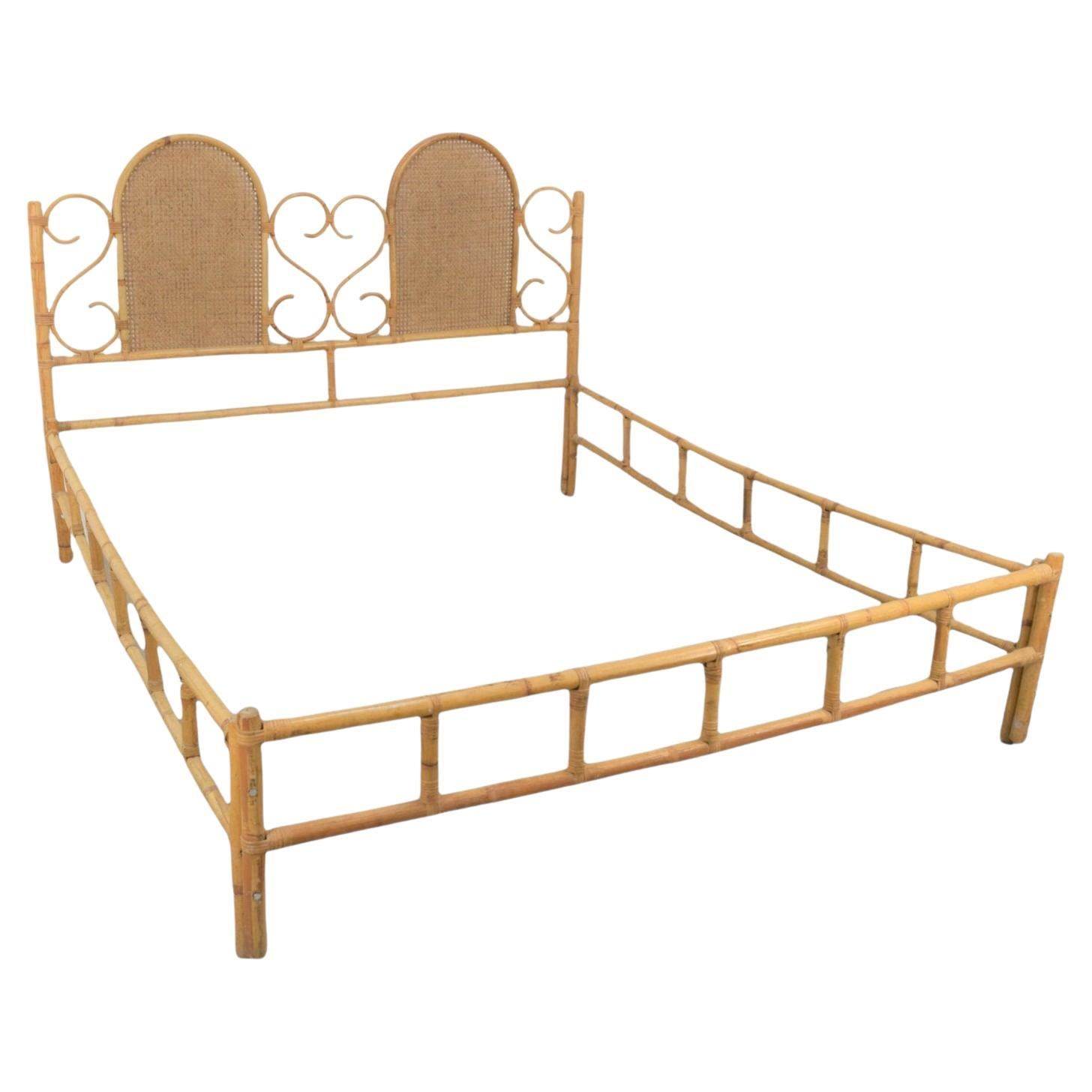 Decorative Italian Double Bed in Ash with Storage Trays For Sale at 1stDibs