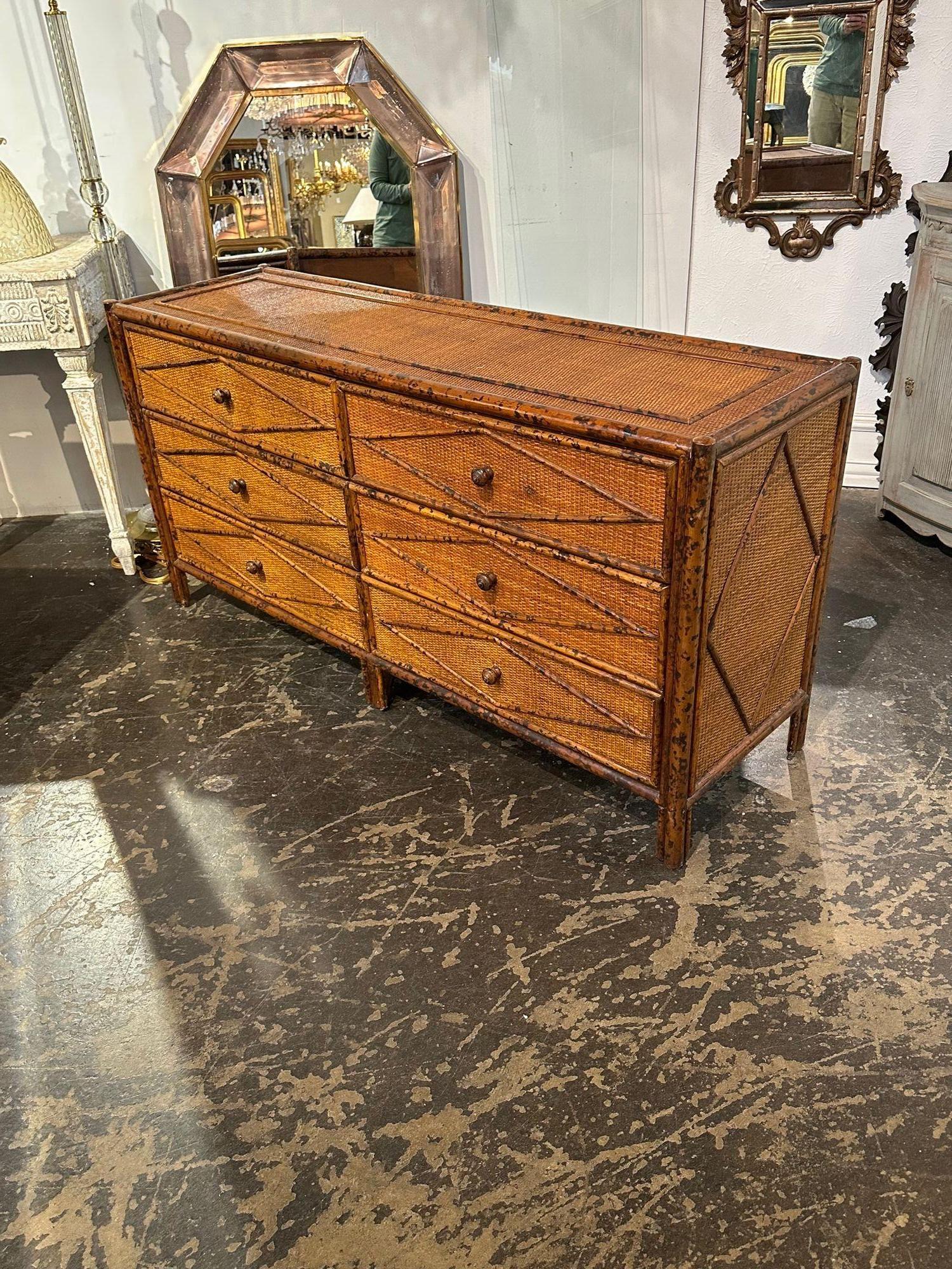 Italian Bamboo Dresser For Sale at 1stDibs