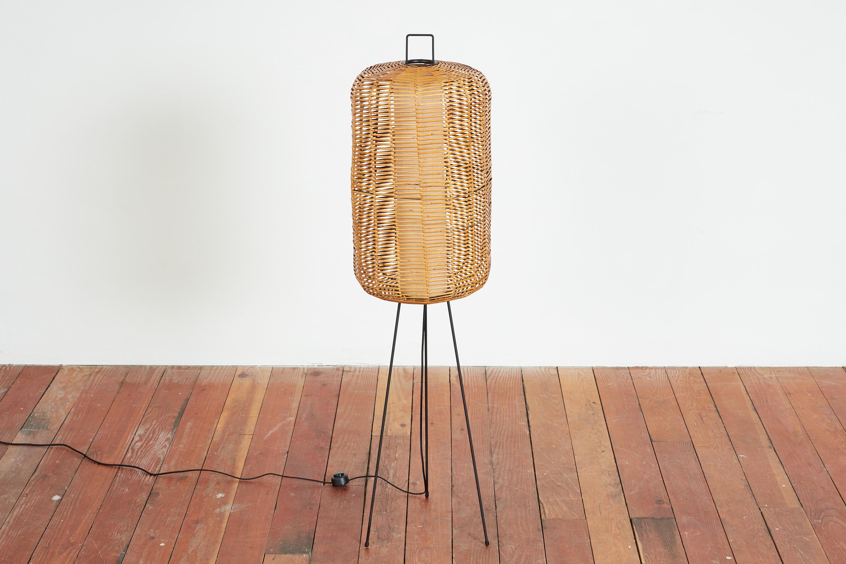 Italian Bamboo Floor Lamp  For Sale 3