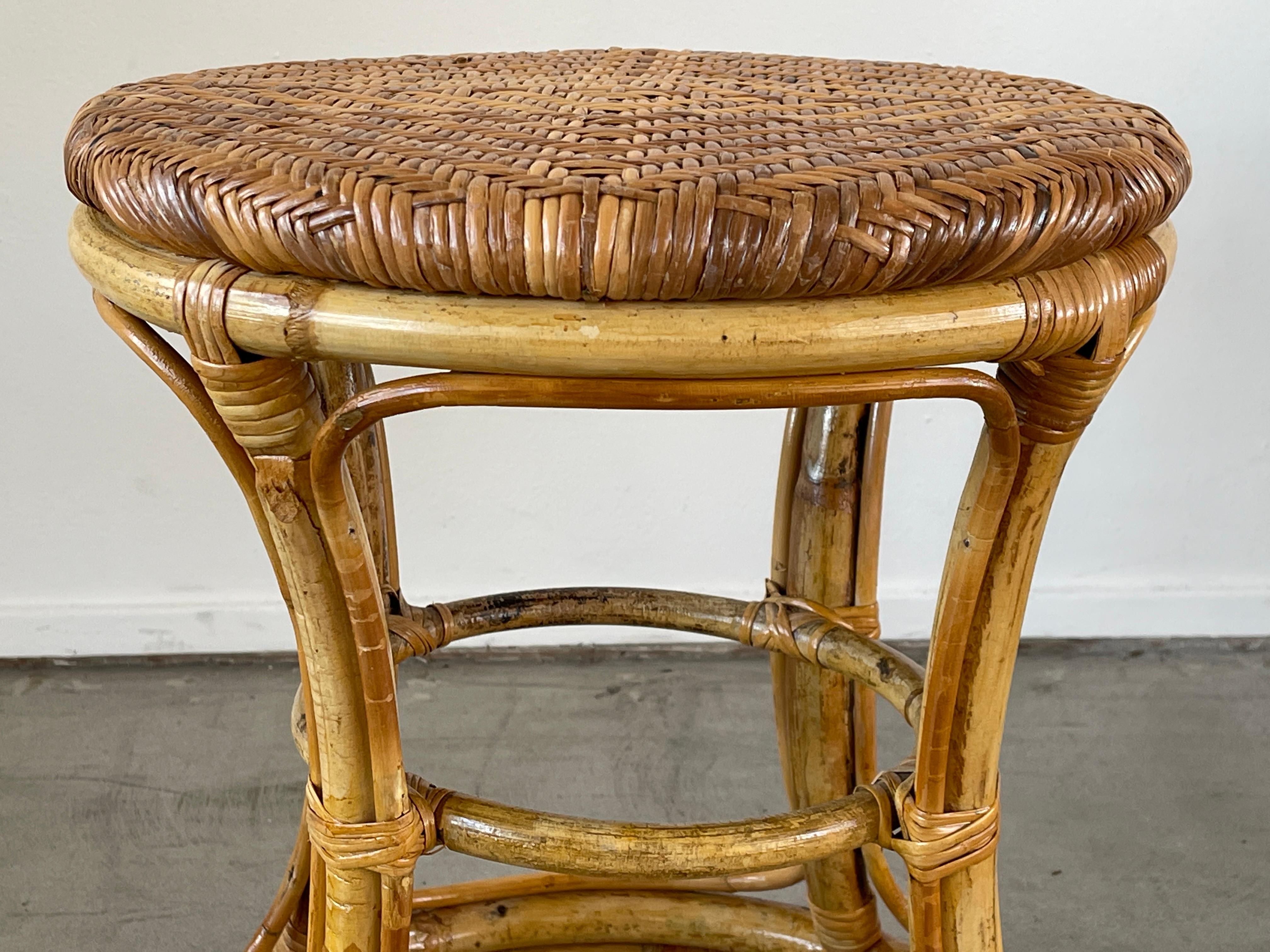 Mid-20th Century Italian Bamboo Foot Stools