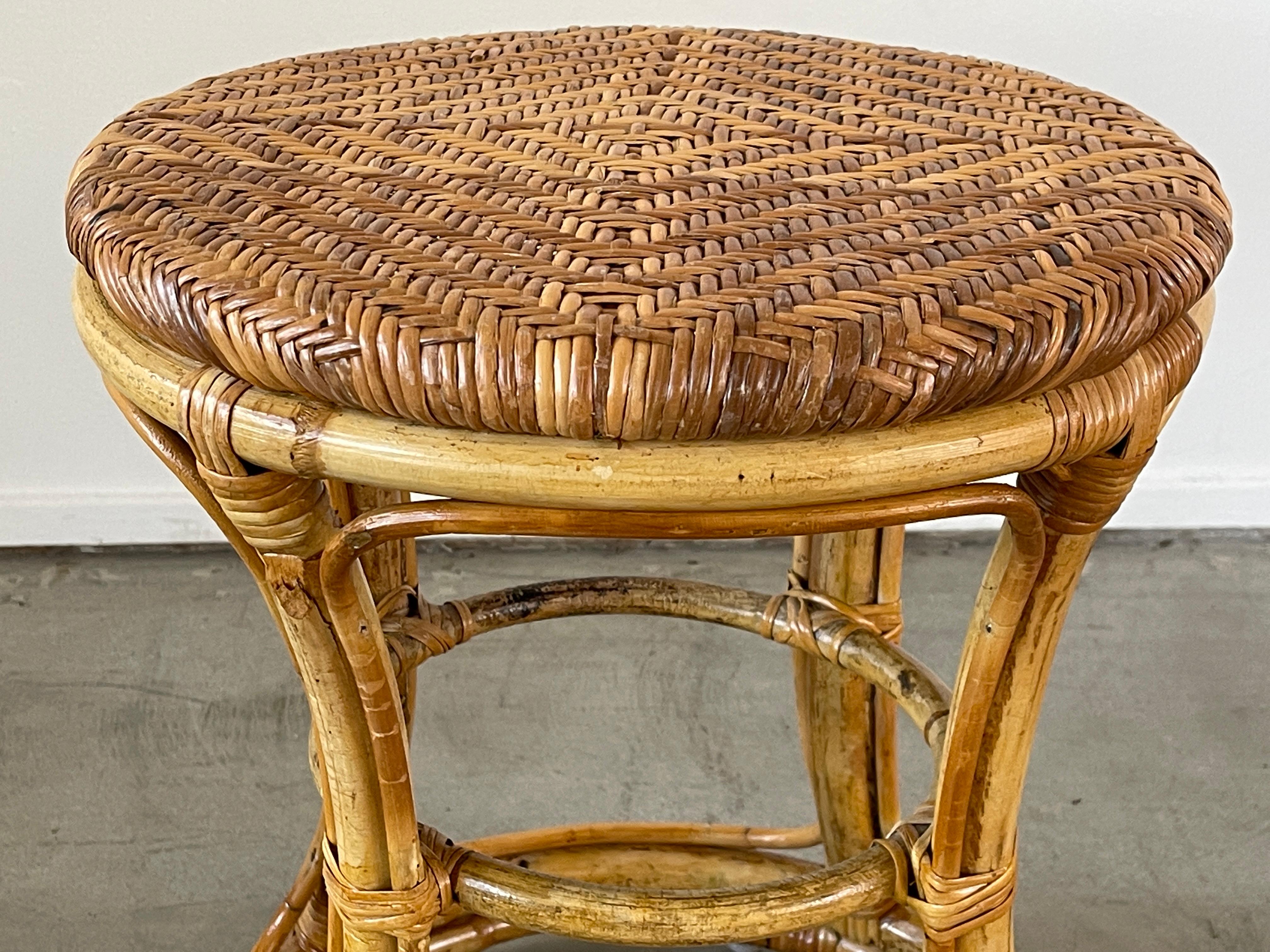 Rattan Italian Bamboo Foot Stools