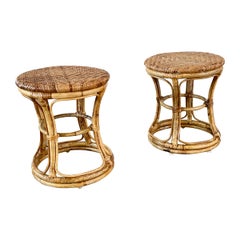 Retro Italian Bamboo Foot Stools