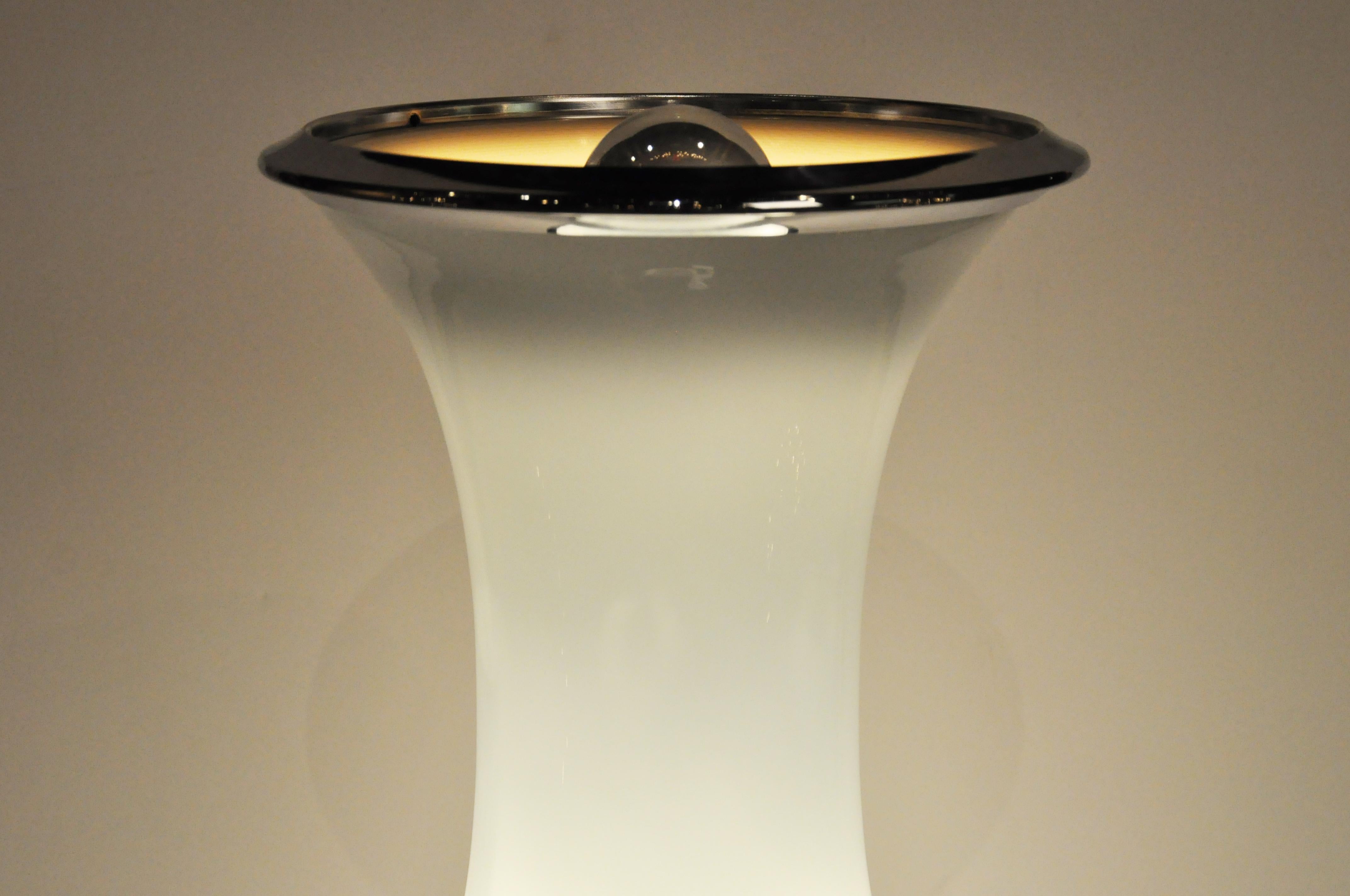 Italian Bamboo-Form Chrome and Glass Floor Lamp 10